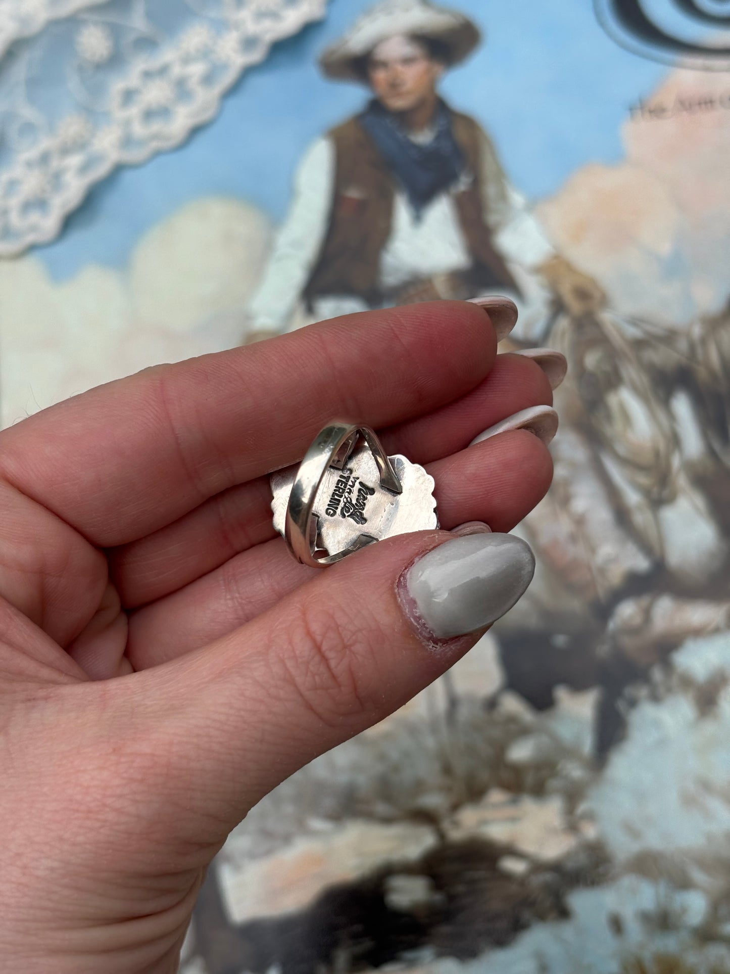 Flower Turquoise Ring-8.5