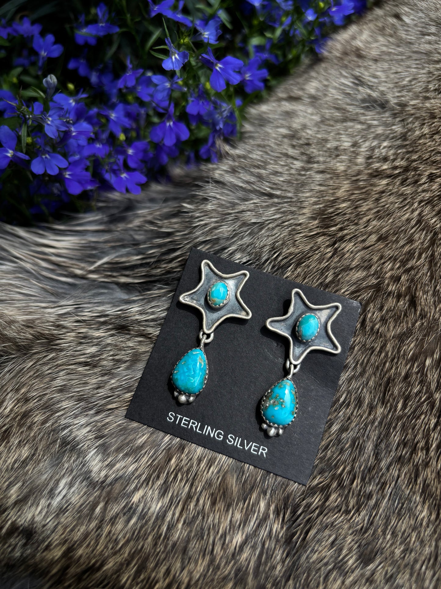 Star Earrings- Blue Sonoran