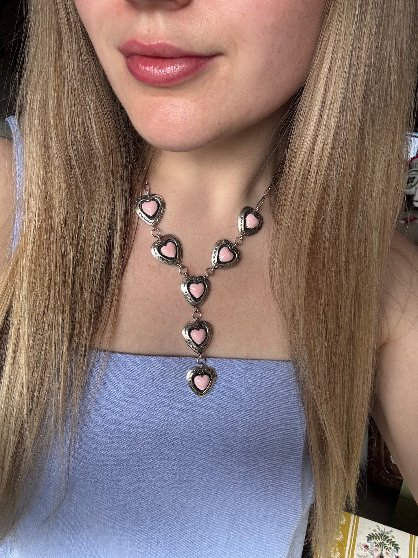 Shadowbox Heart Lariat Necklace