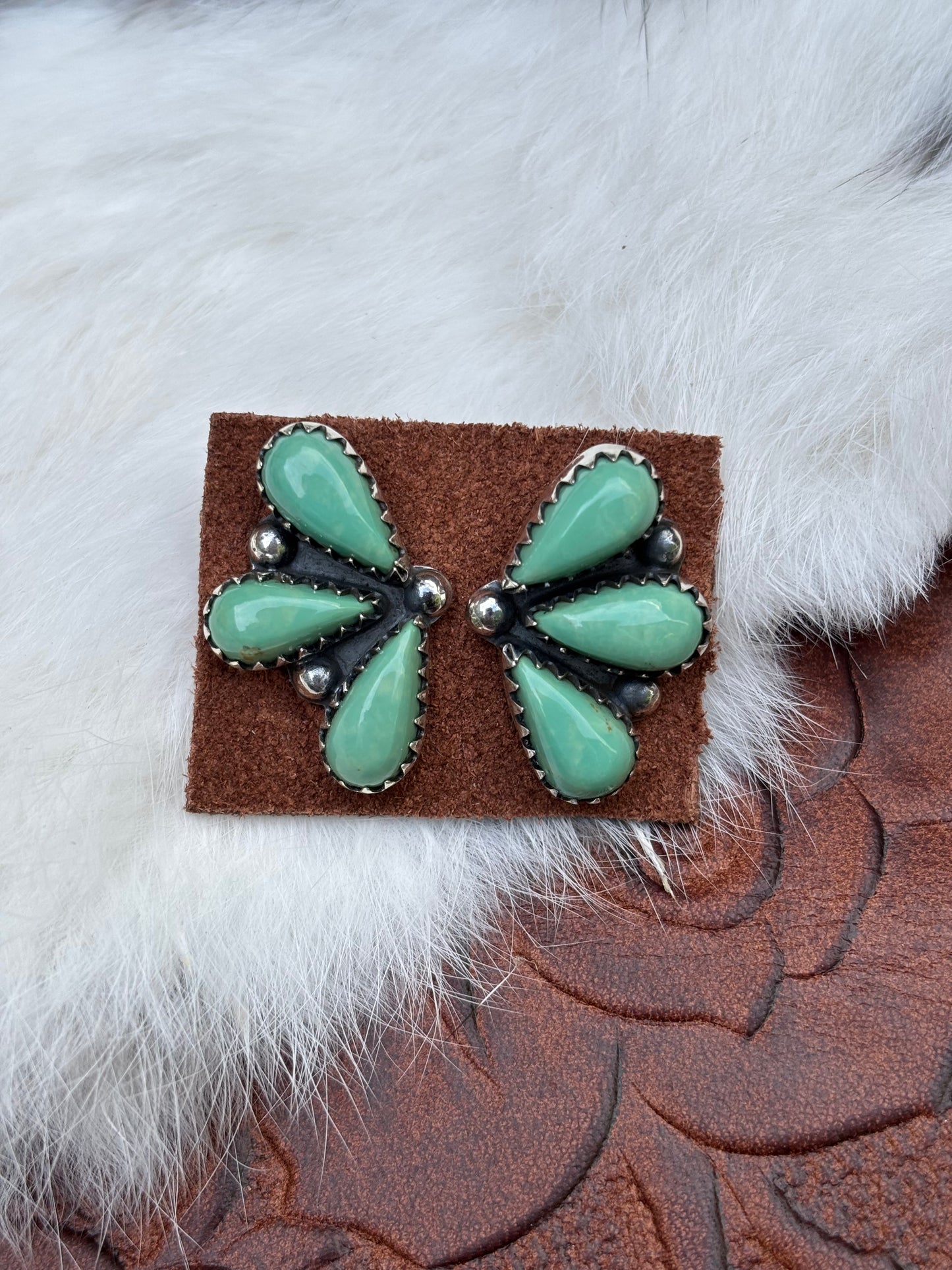 Green Cluster Earrings