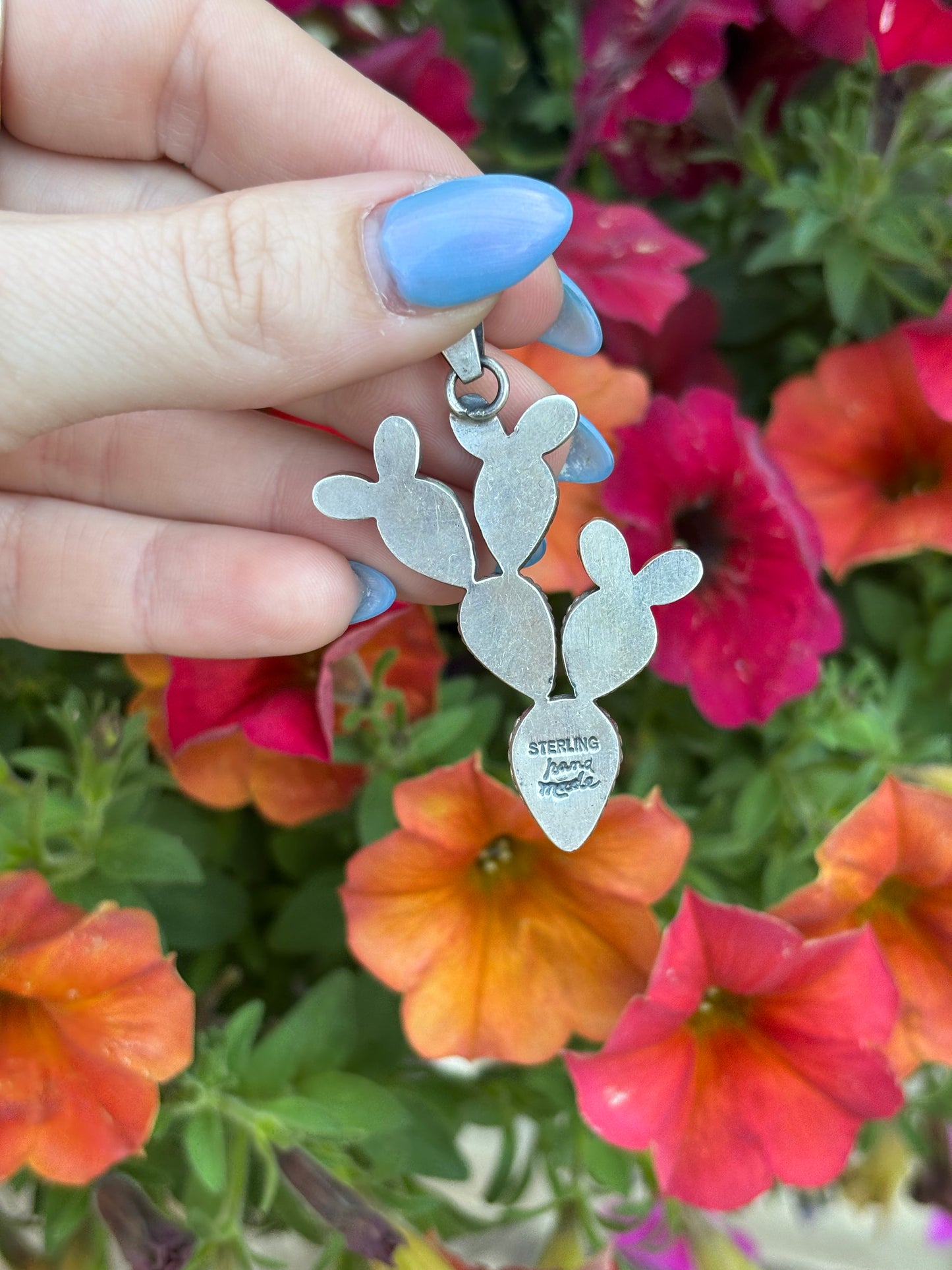 Blue & Pink Cactus Pendant
