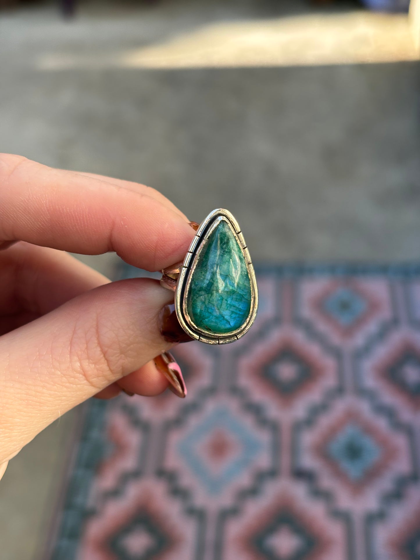 Green Moonstone Ring - 6
