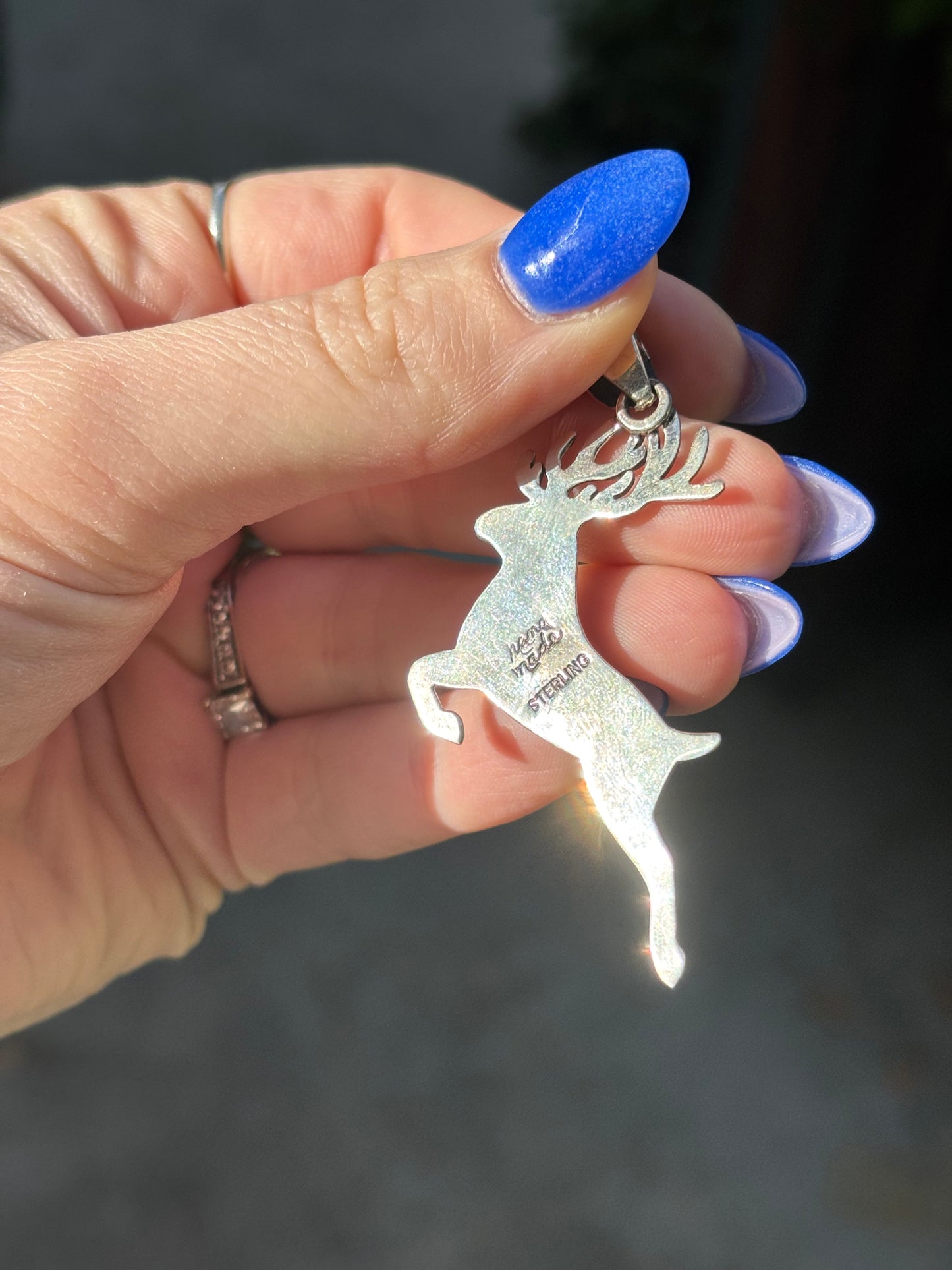 Deer Pendant - Orange Spiny