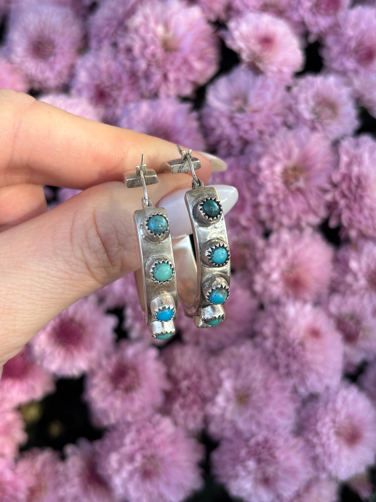 Large Turquoise Hoops