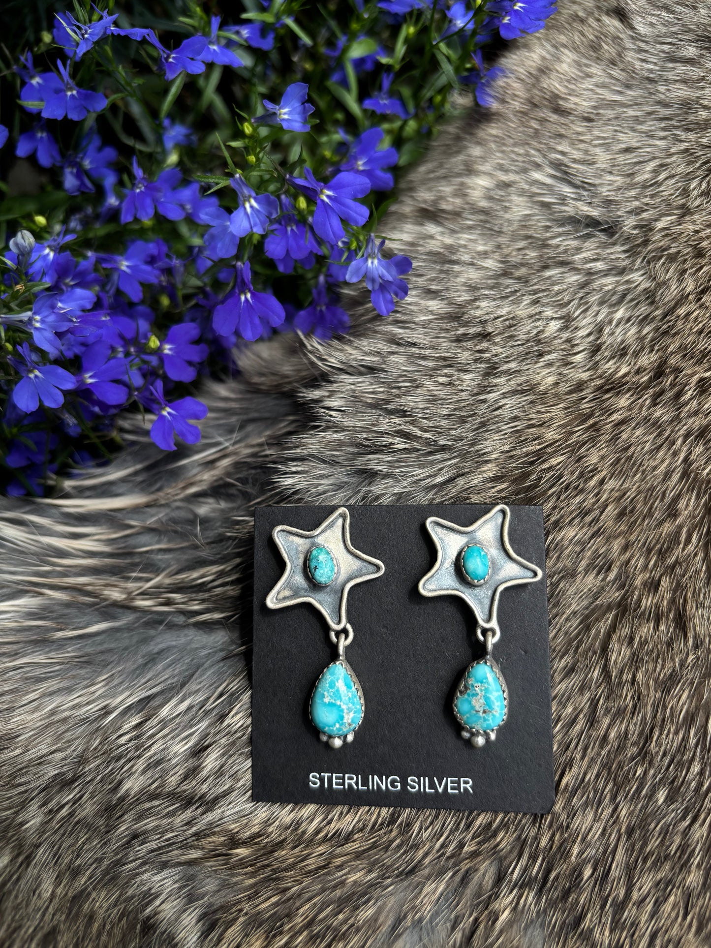 Star Earrings- White Water