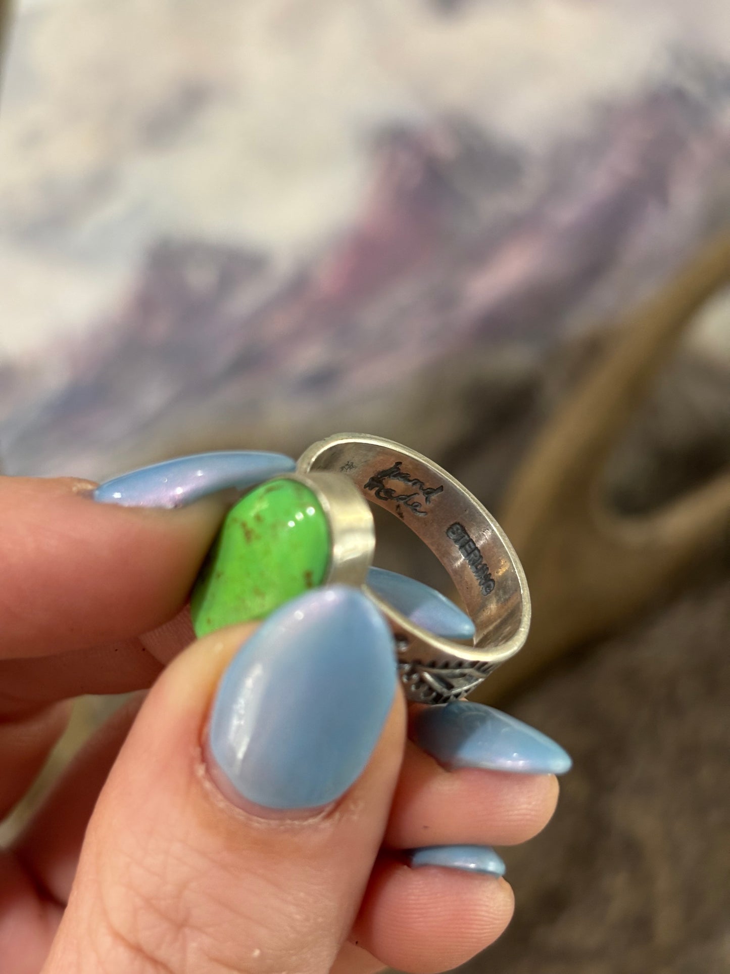 Green Mojave Ring-Adjustable
