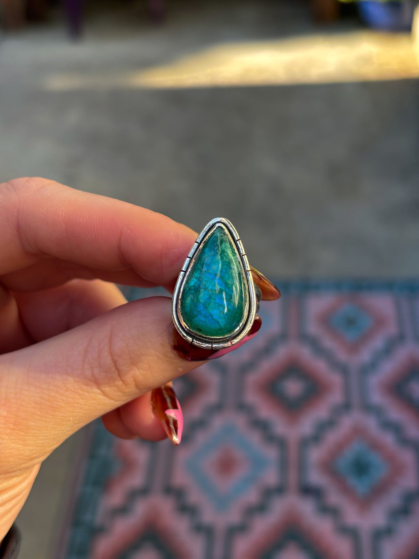 Green Moonstone Ring - 6