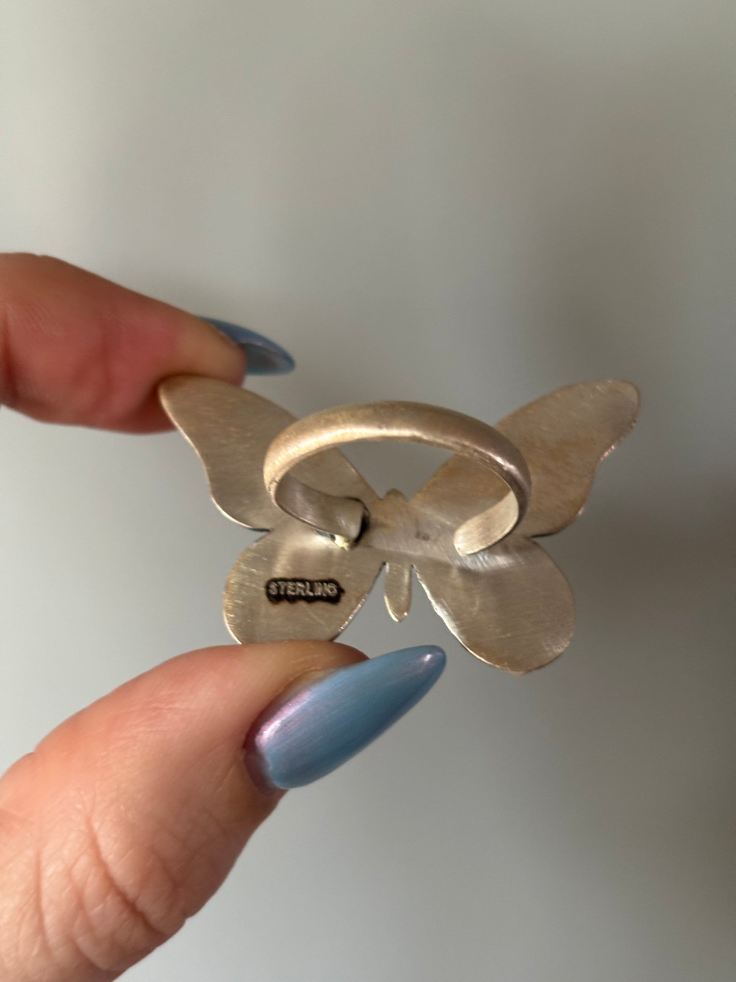 Multistone Butterfly Ring-Adj.
