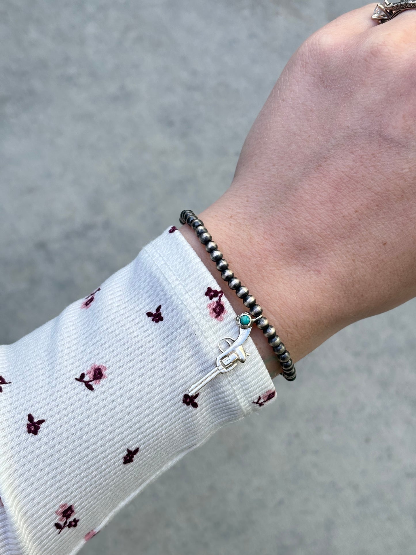 Stretchy Pearl Charm Bracelet