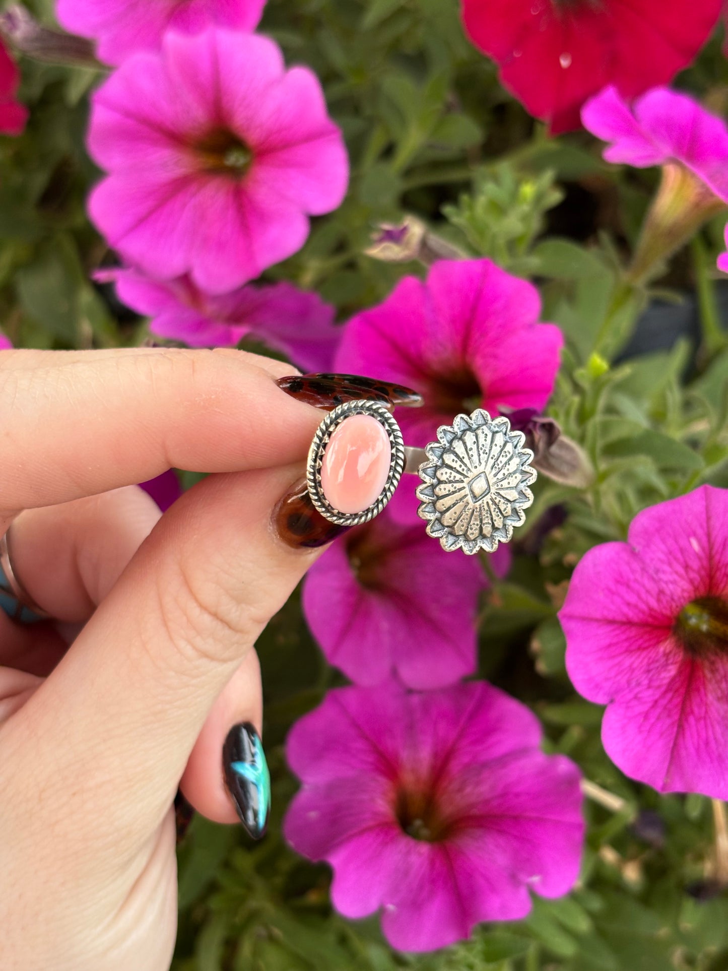 Pink Concho Ring-Adj.