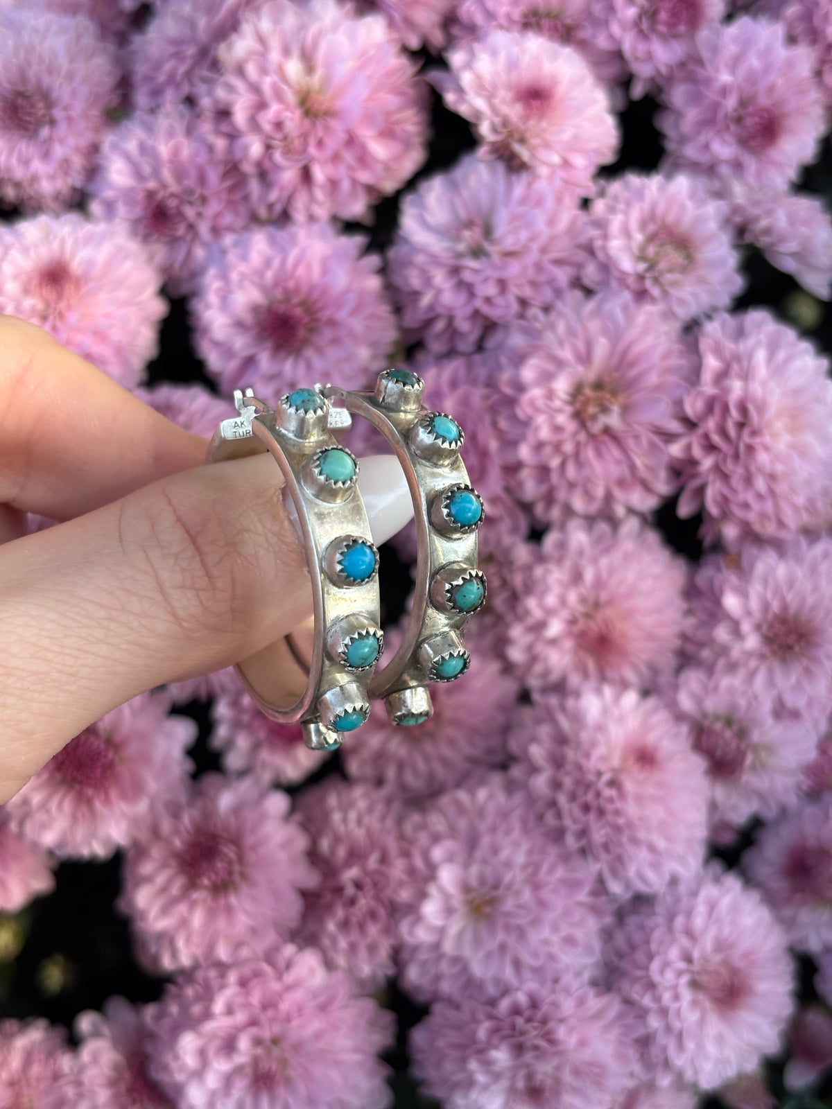 Large Turquoise Hoops