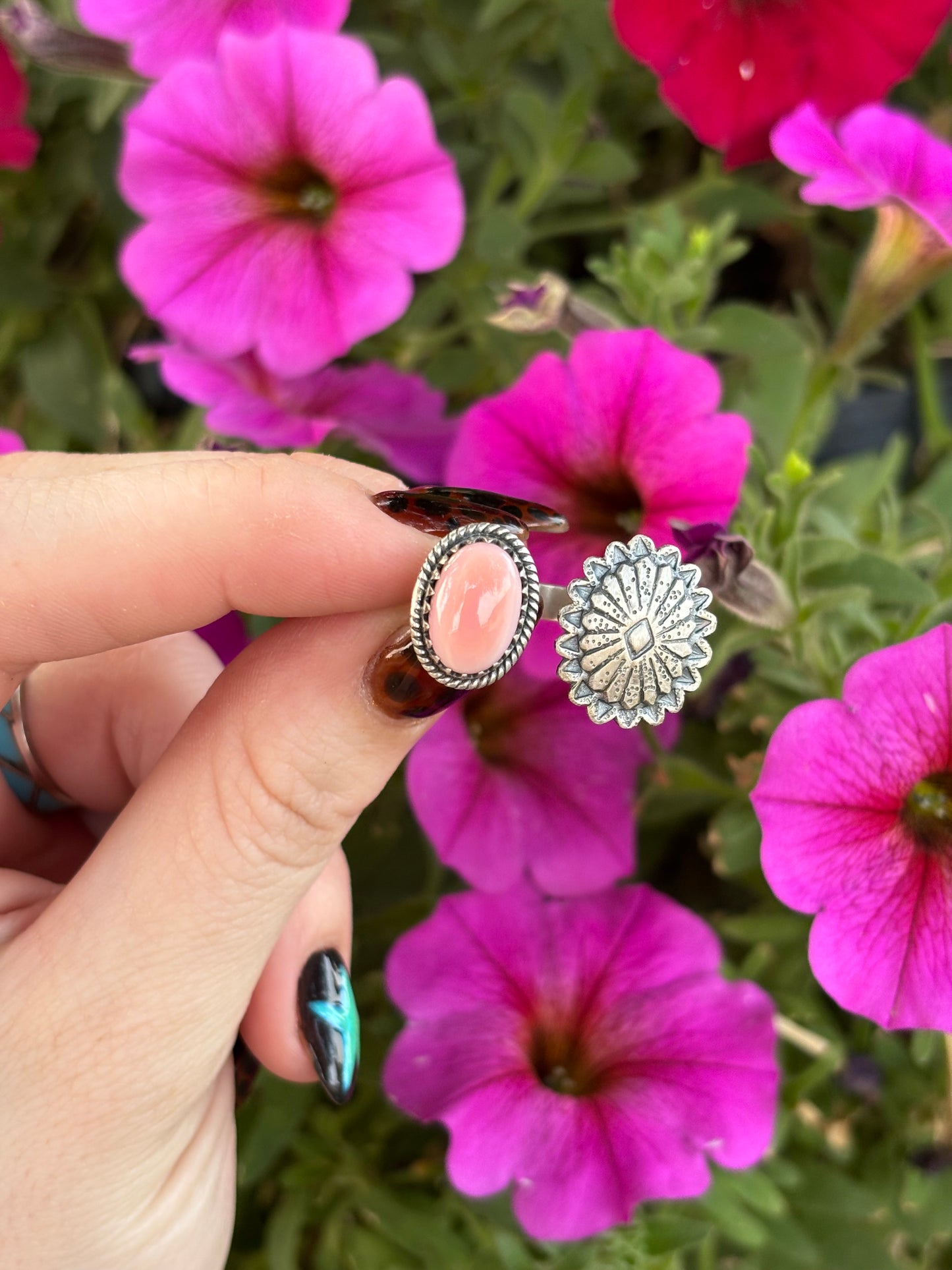 Pink Concho Ring-Adj.