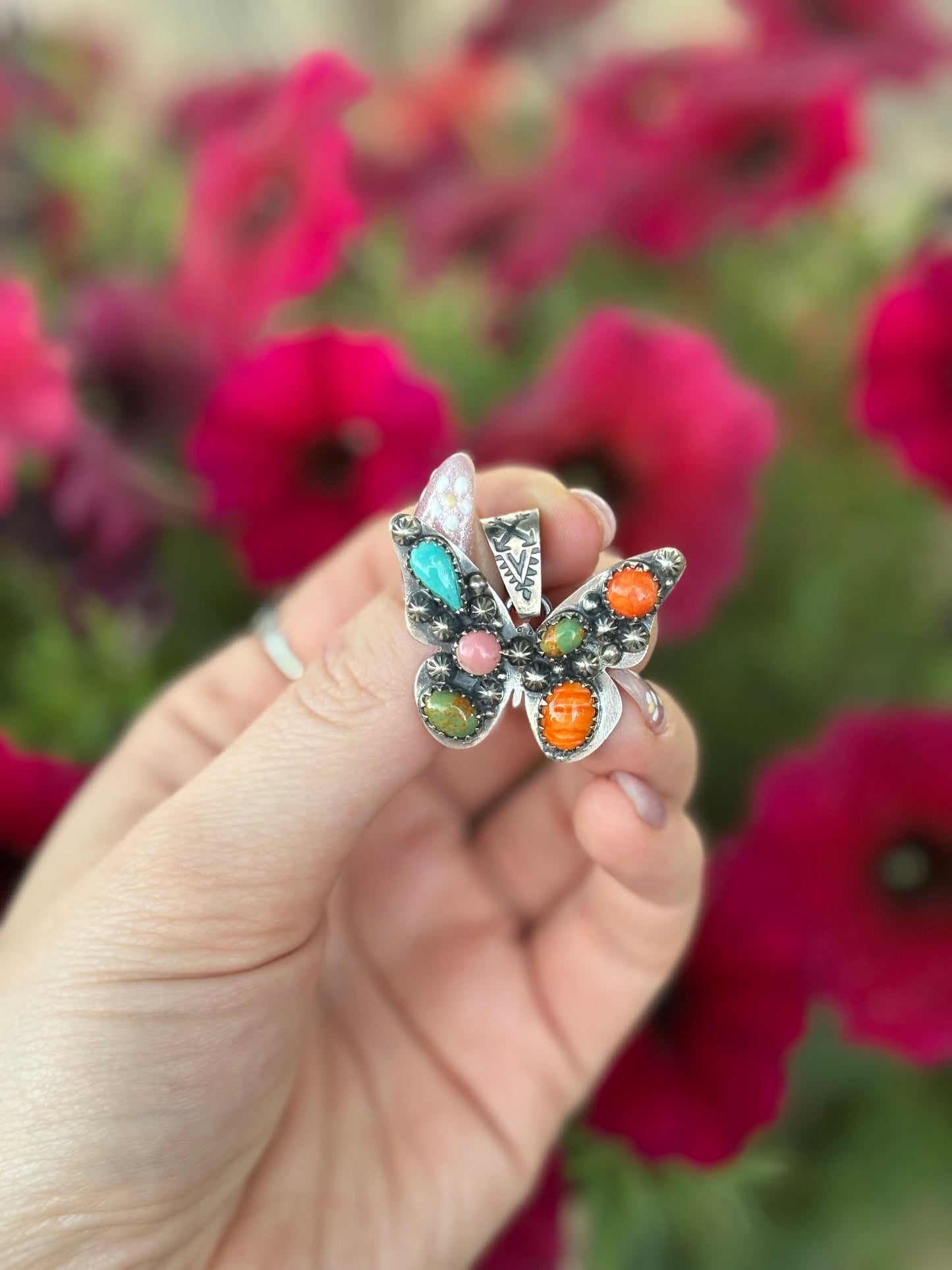 Multistone Butterfly Pendant