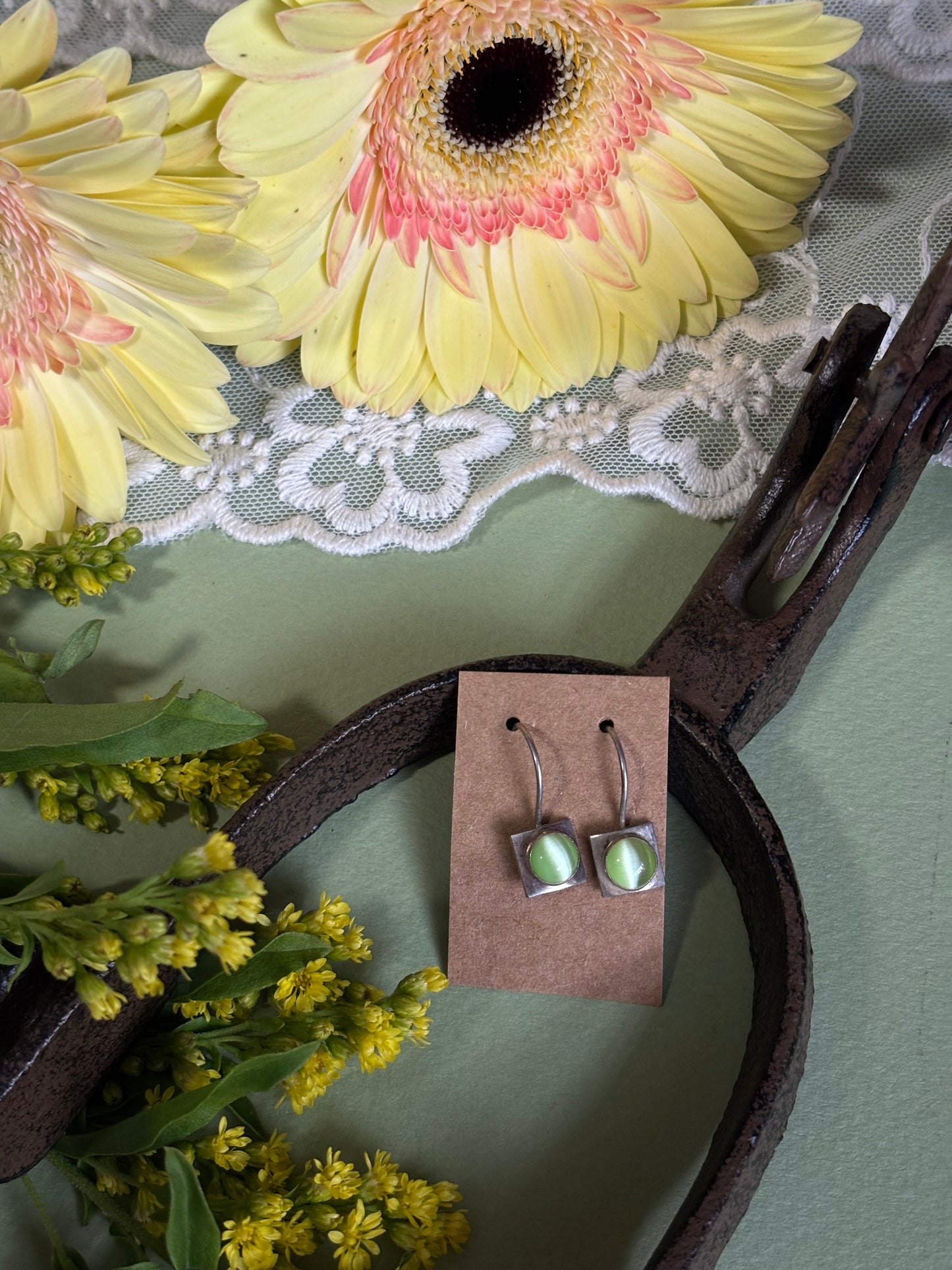 Green MOP Earrings
