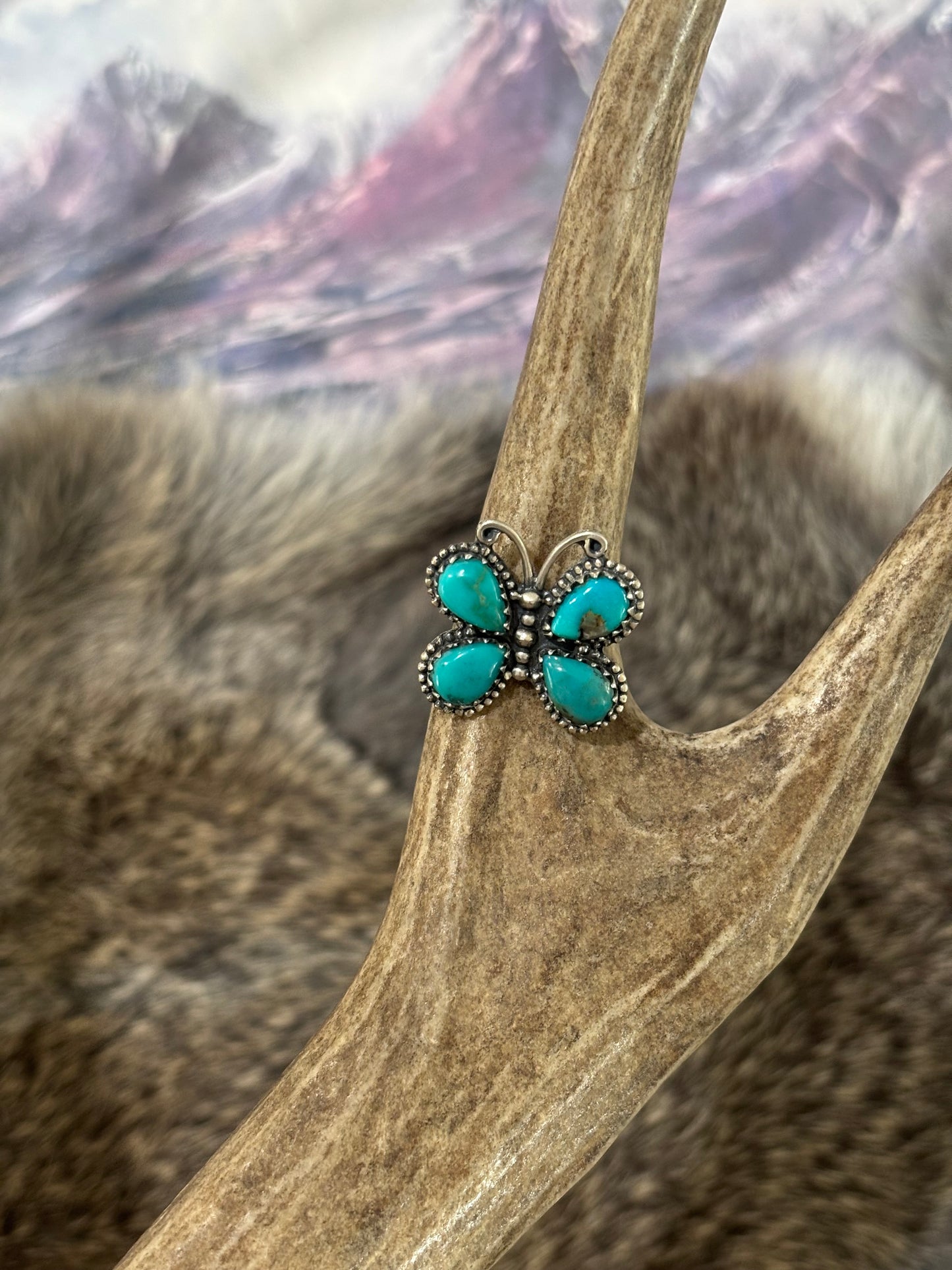 Blue Butterfly Ring-Adj