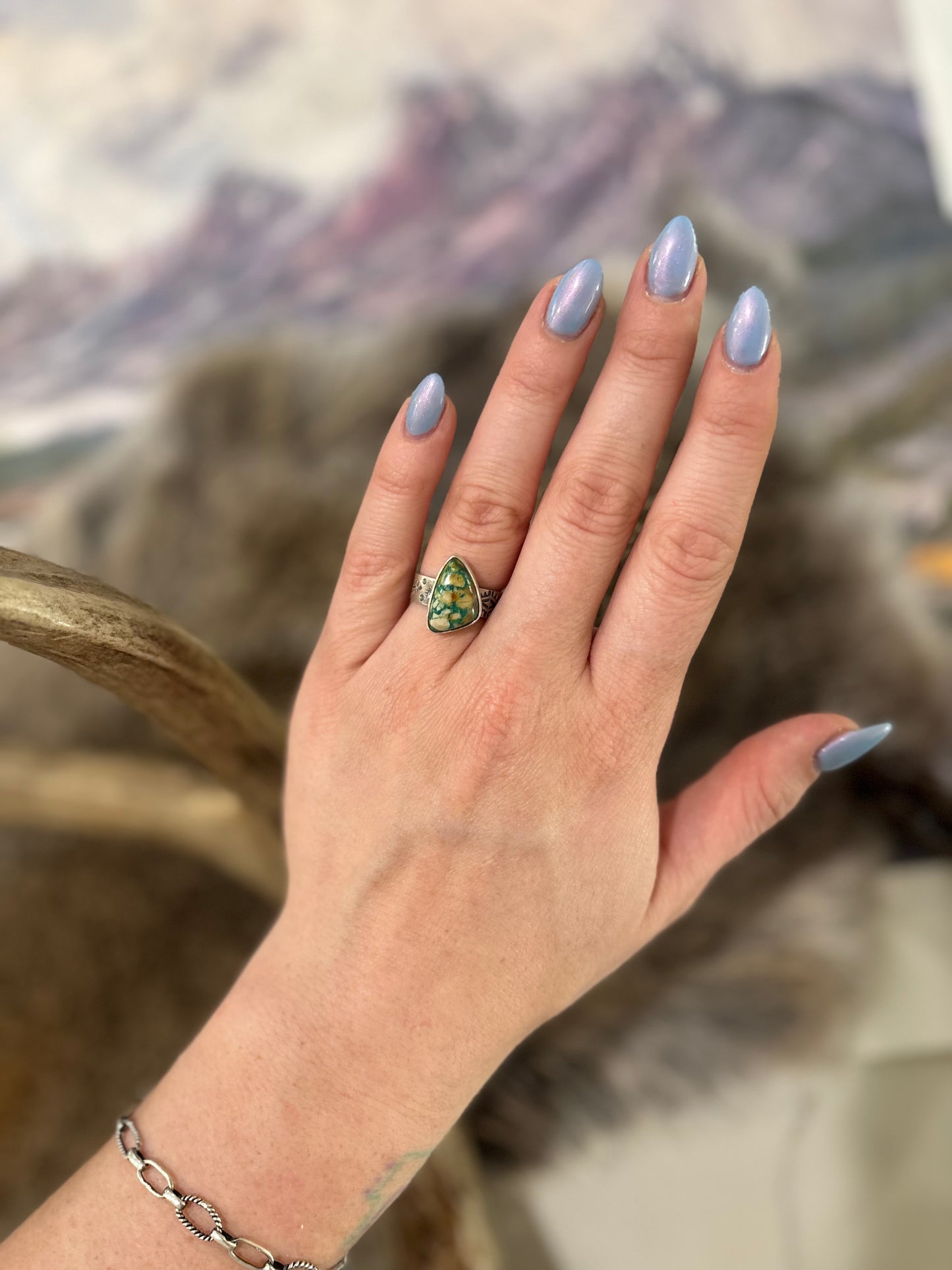 Fox Turquoise Ring-Adj.
