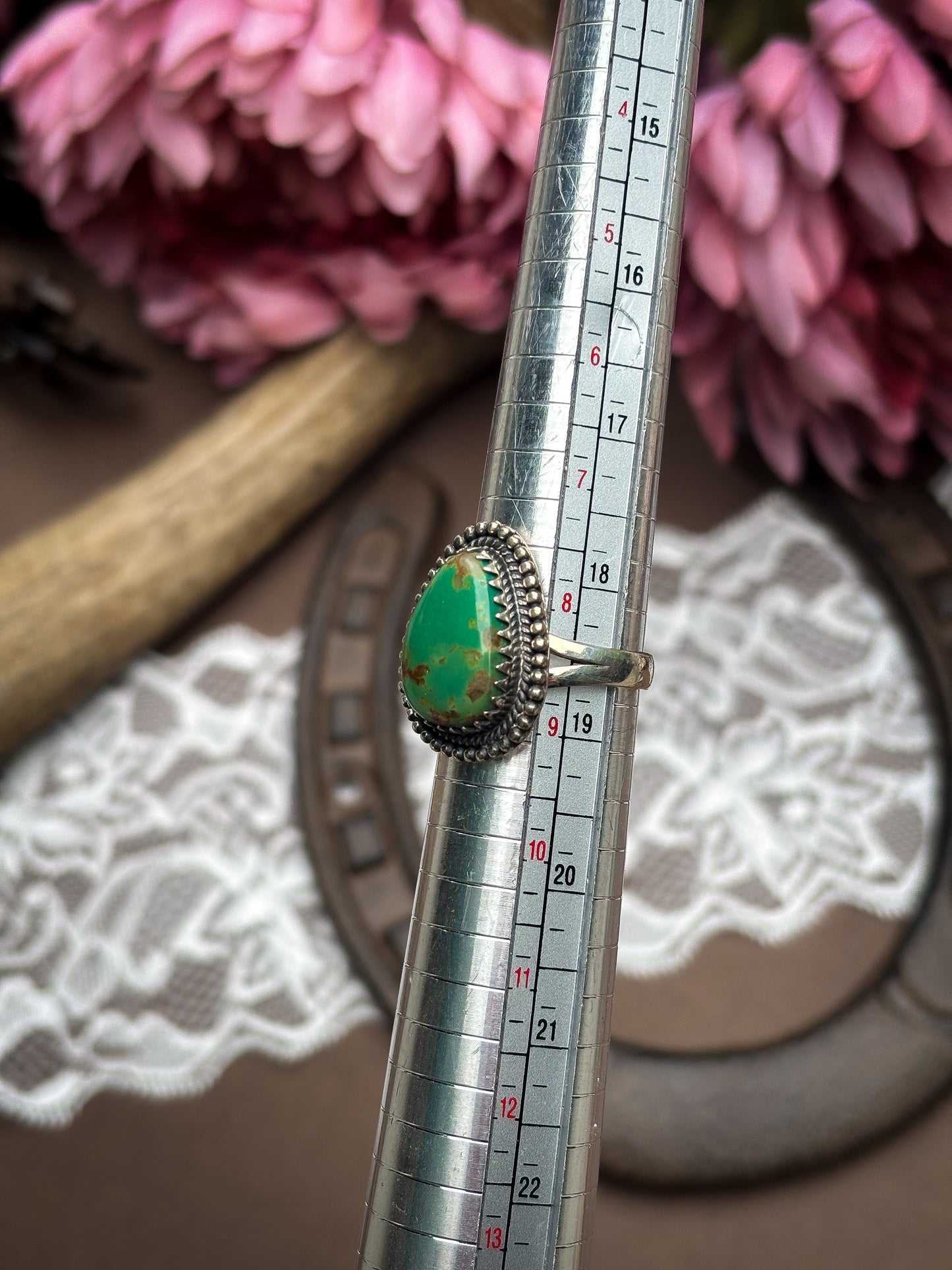 Green Turquoise Ring-8.5