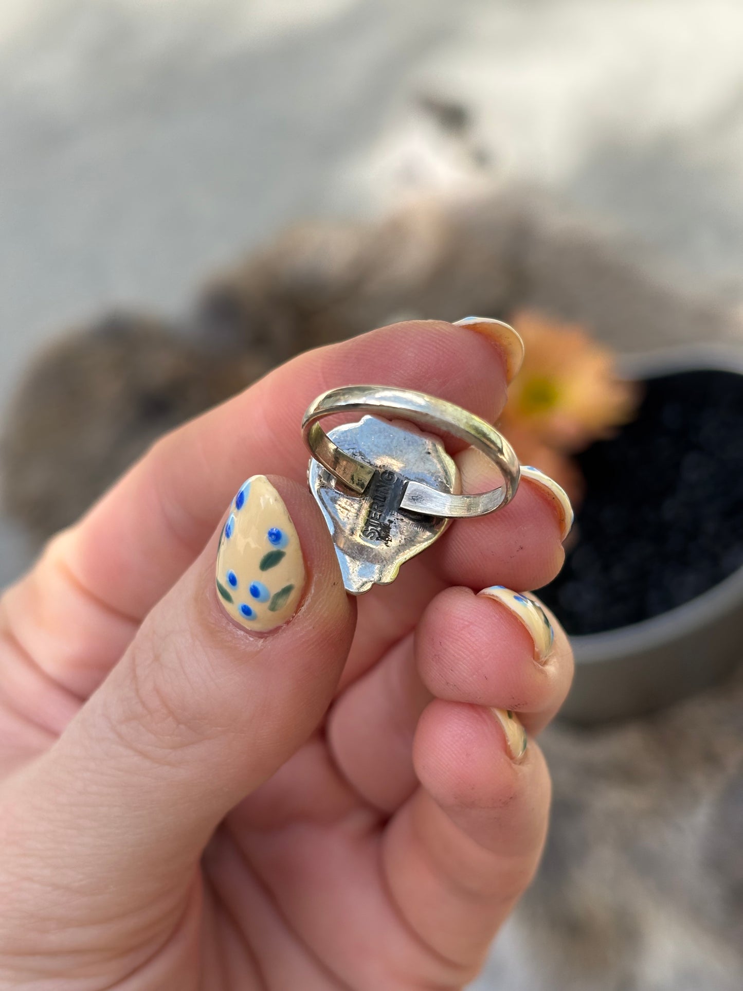 Blue Heart Ring- 7.5