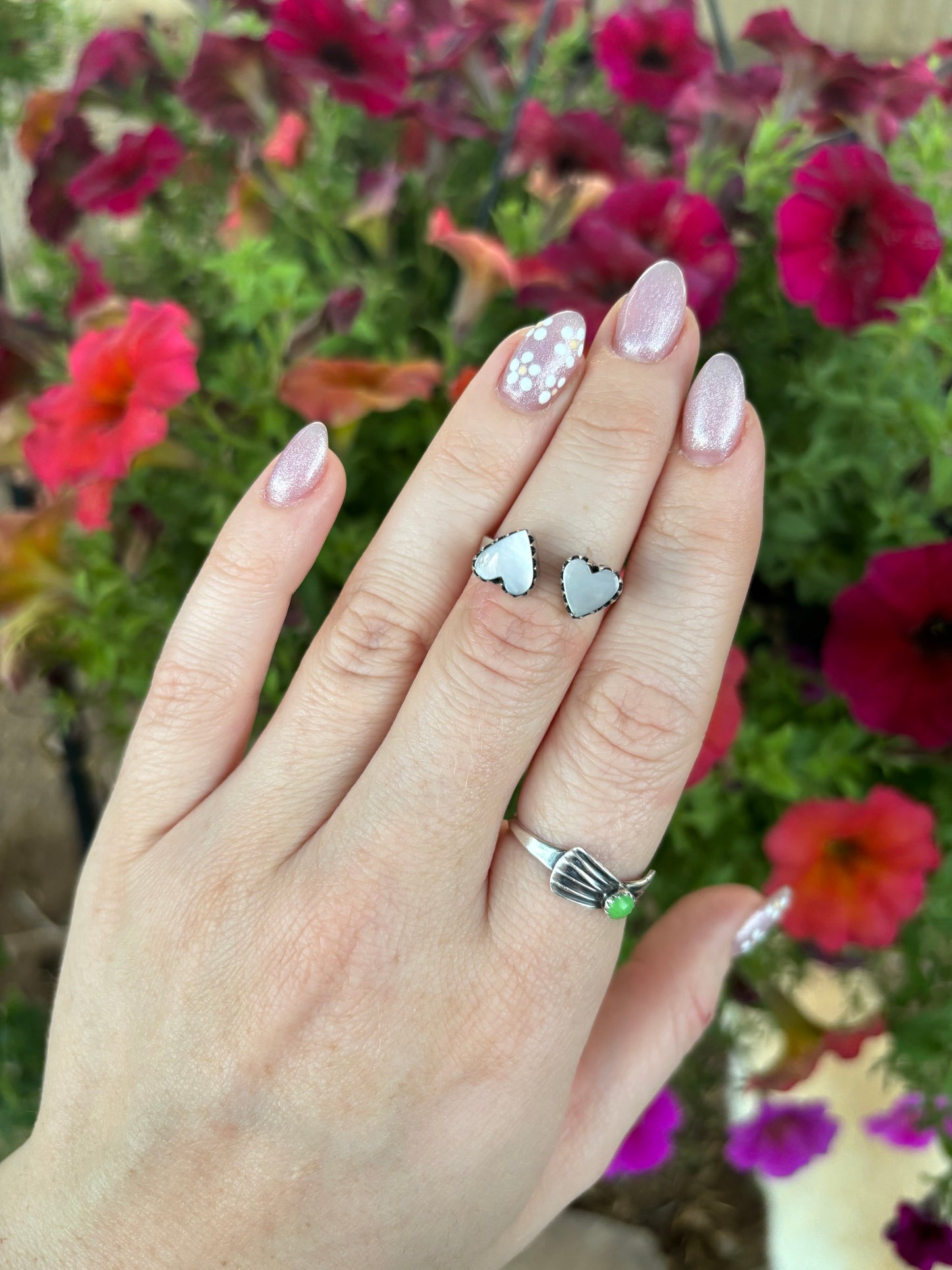 Double Hearts Ring-Adj.