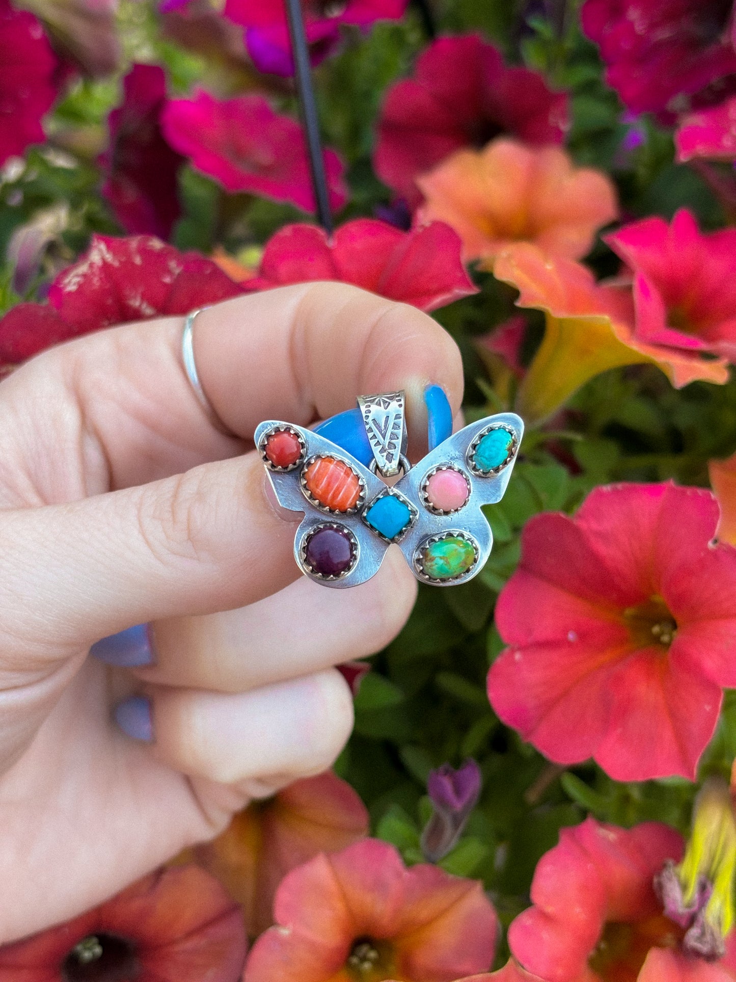Multistone Butterfly Pendant-2