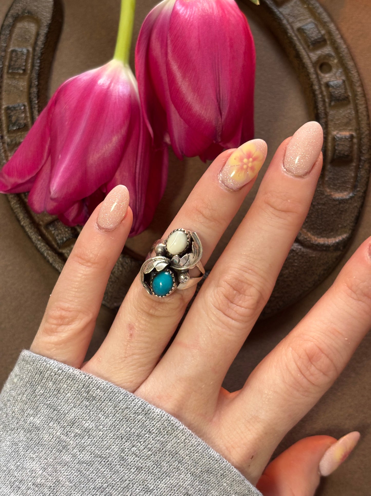 Vintage Double Stone Ring-6