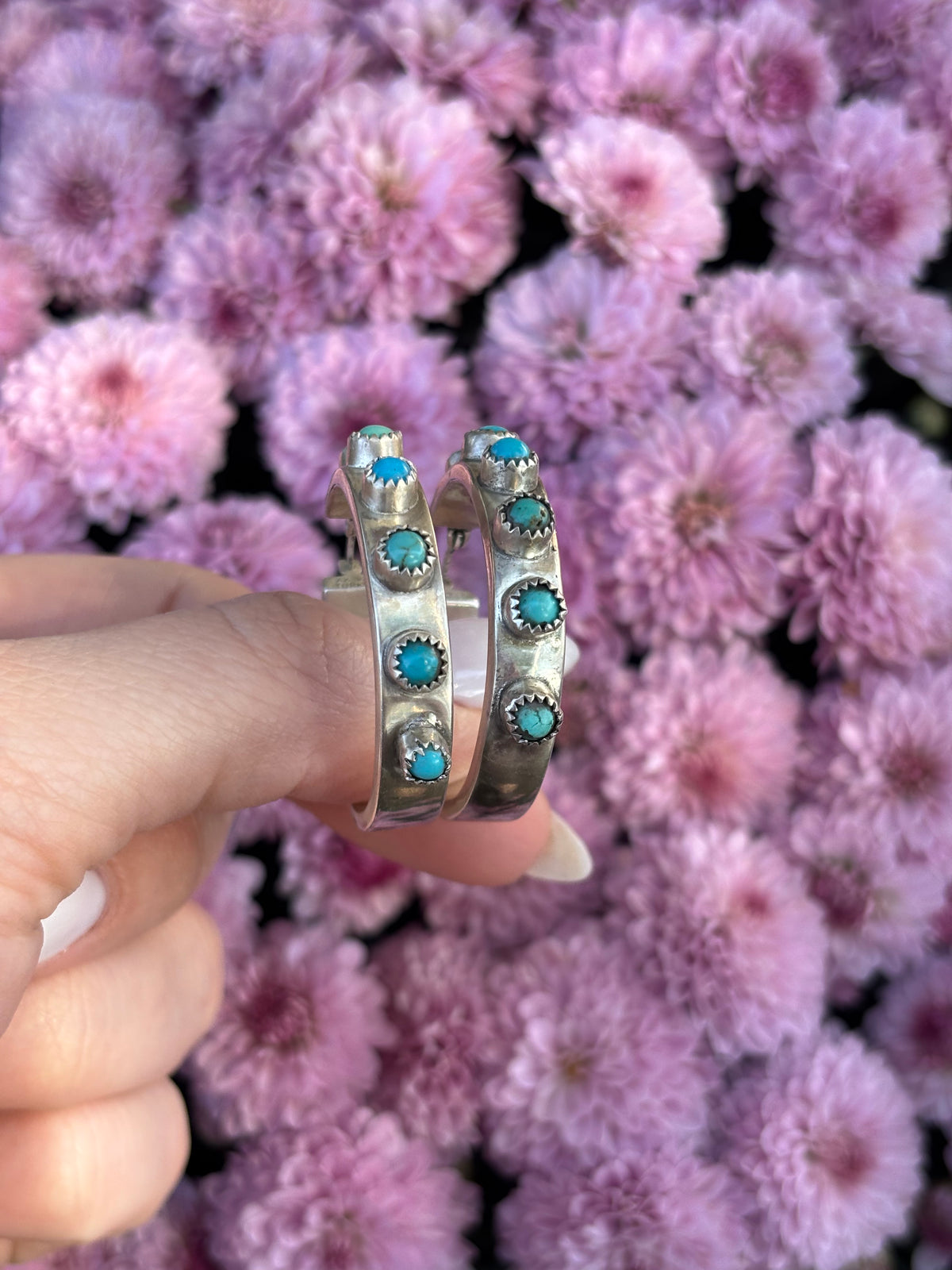 Large Turquoise Hoops