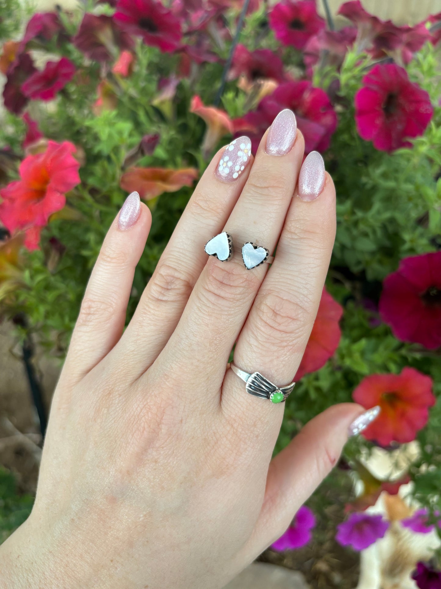 Double Hearts Ring-Adj.