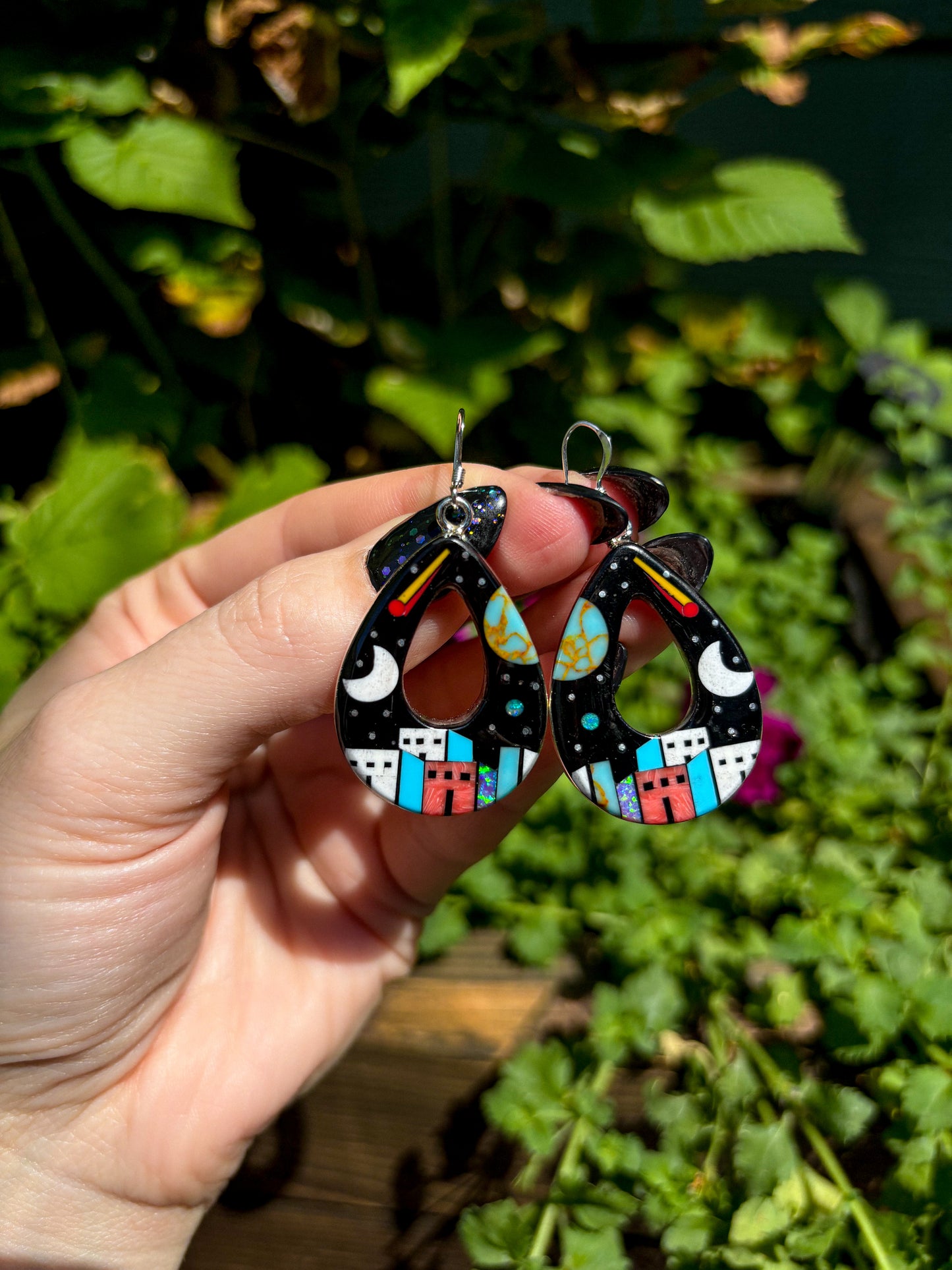 NATIVE Inlay Tear Drop Earrings