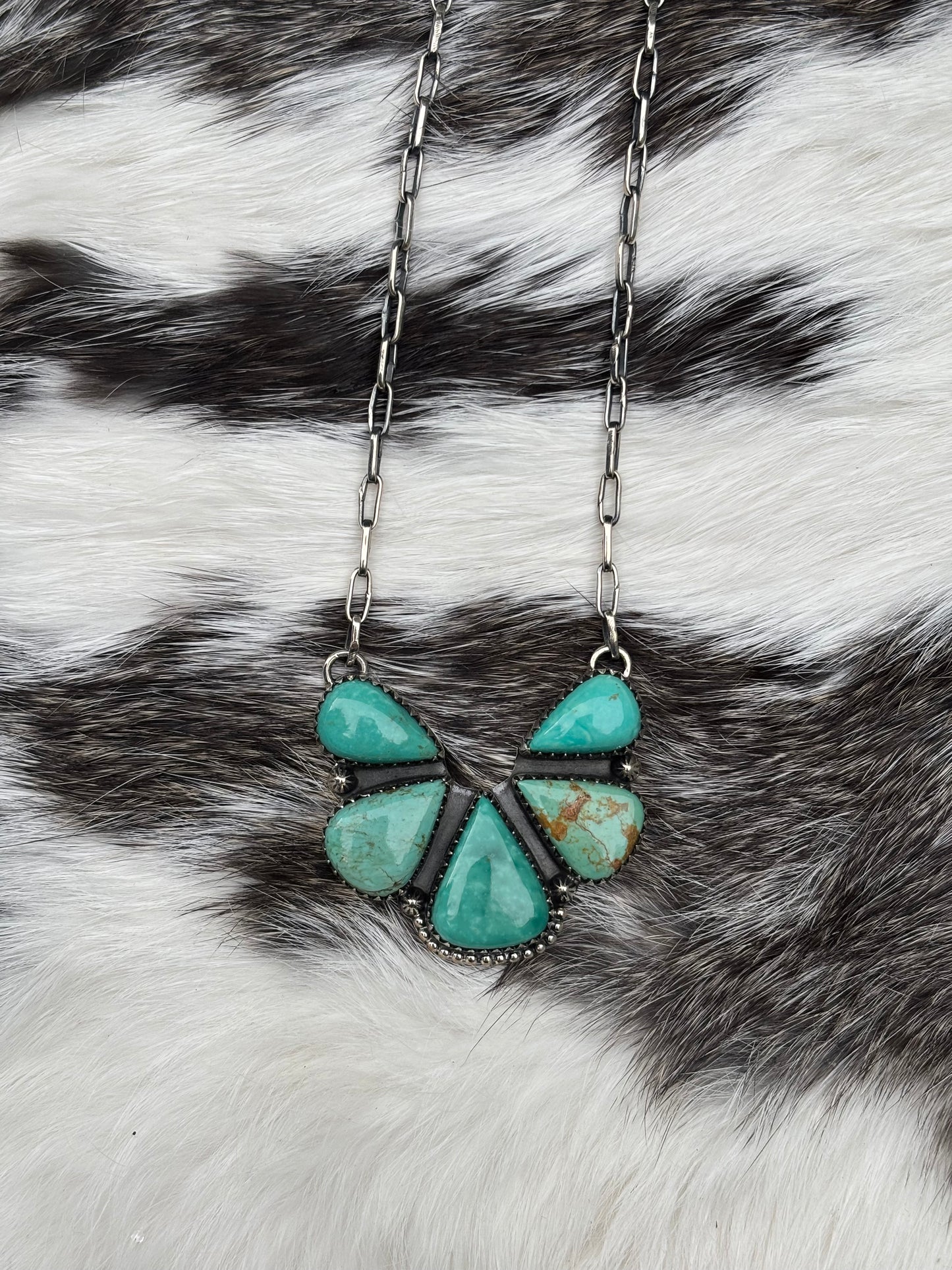 Large Turquoise Cluster Necklace