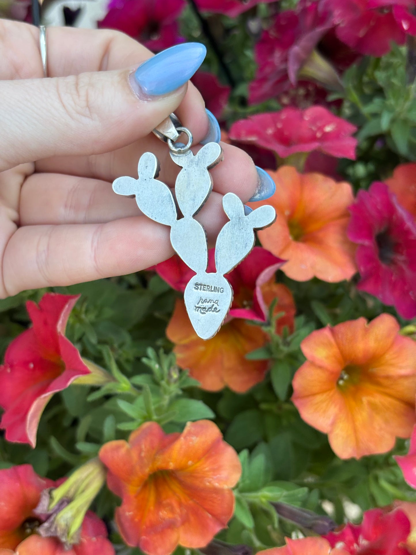 Green & Pink Cactus Pendant
