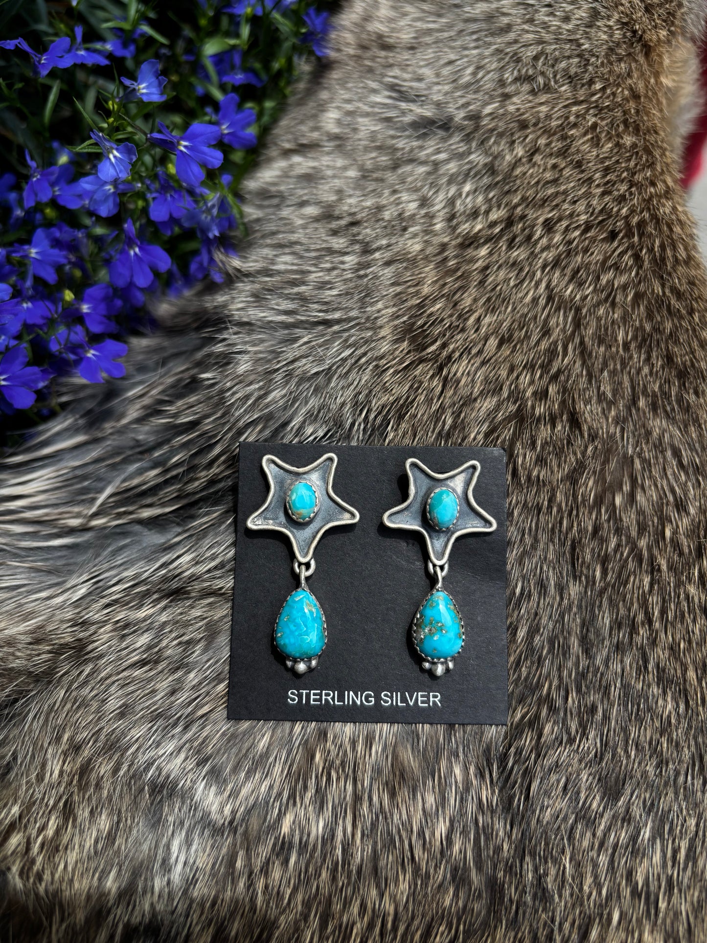 Star Earrings- Blue Sonoran