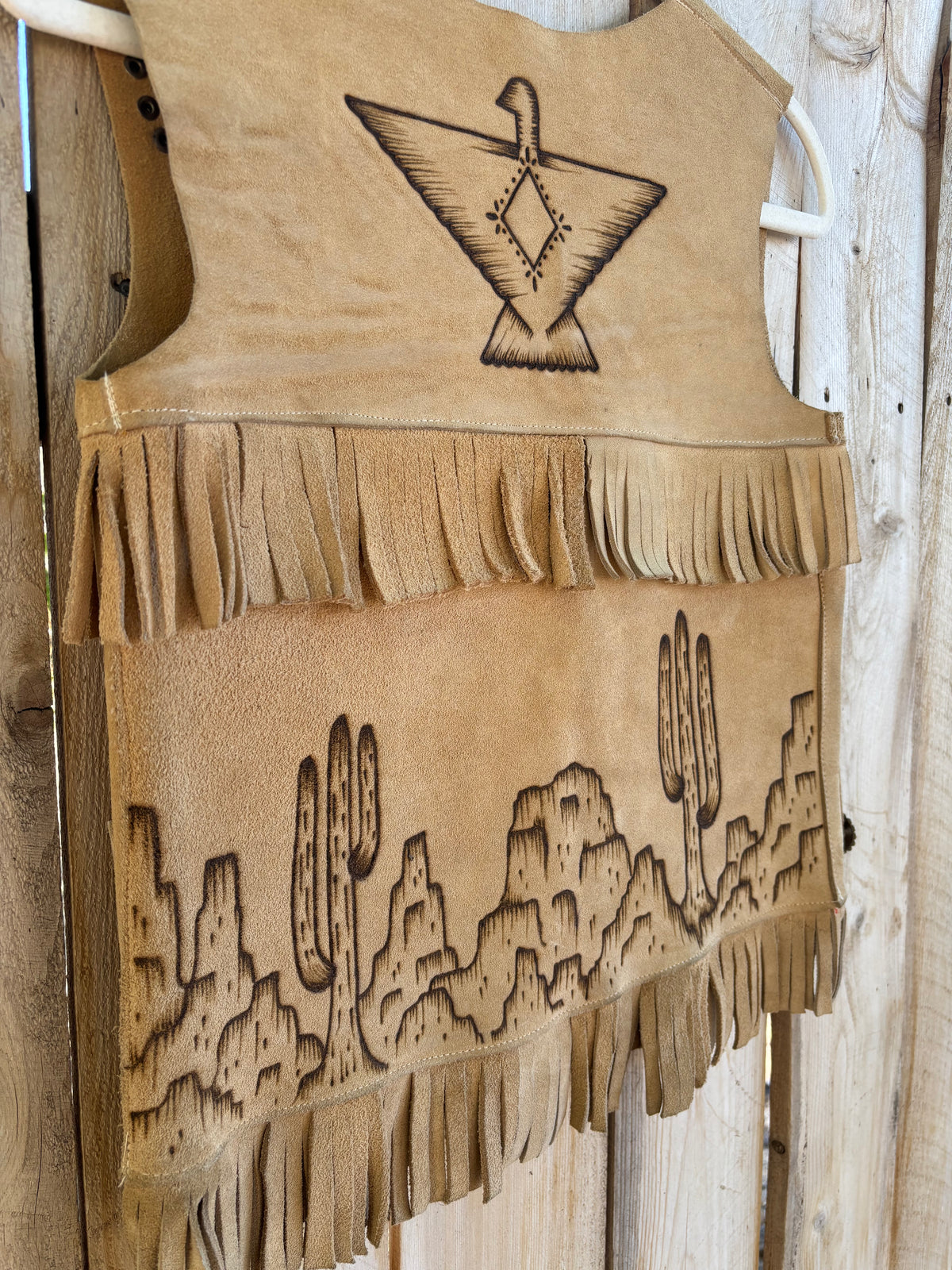 Hand Burned VINTAGE Vest (XS)