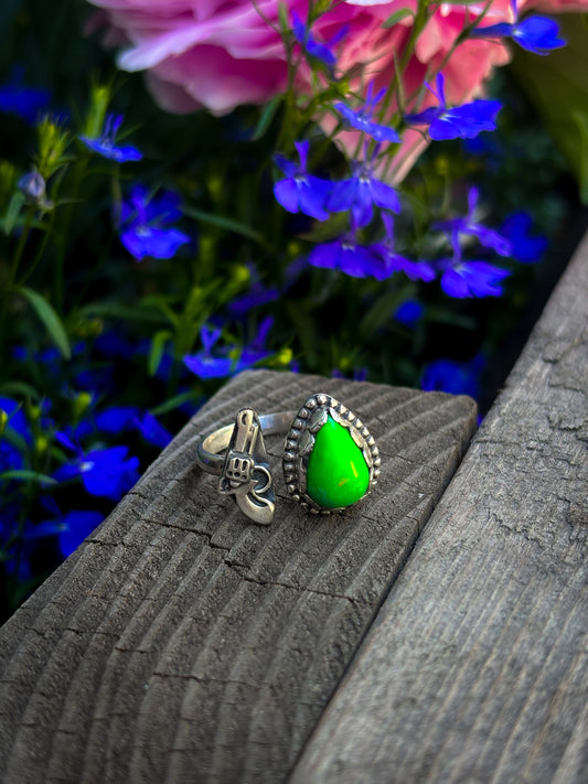 Green Pistol Ring- 8