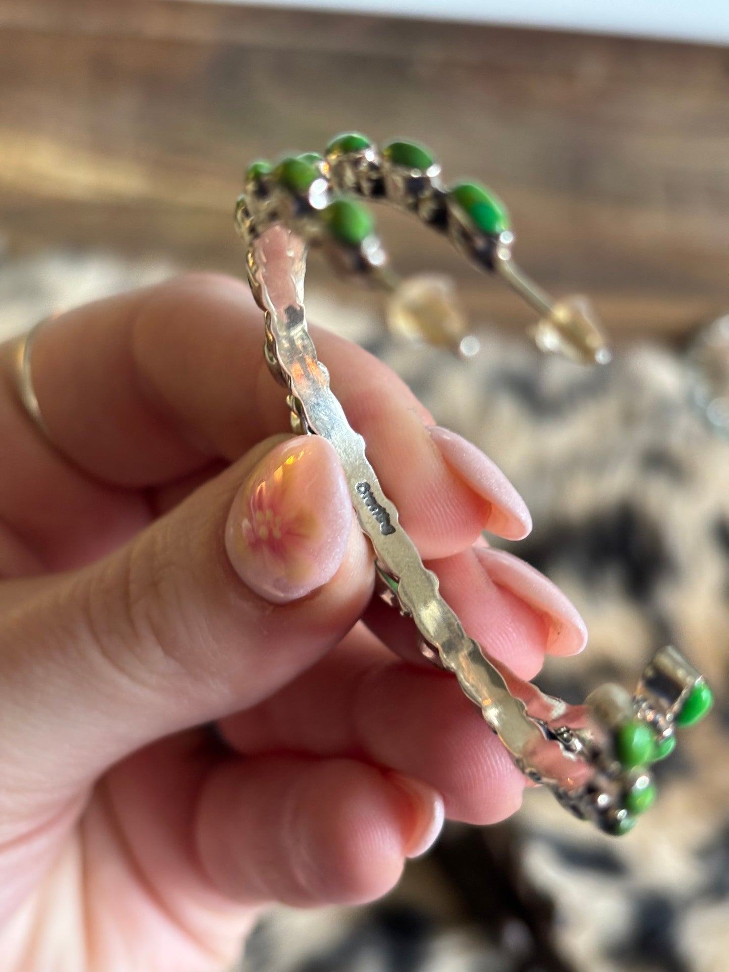 Green Turquoise Hoops