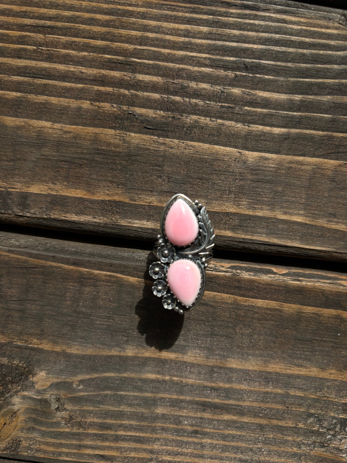 Pink Conch Floral Ring-7