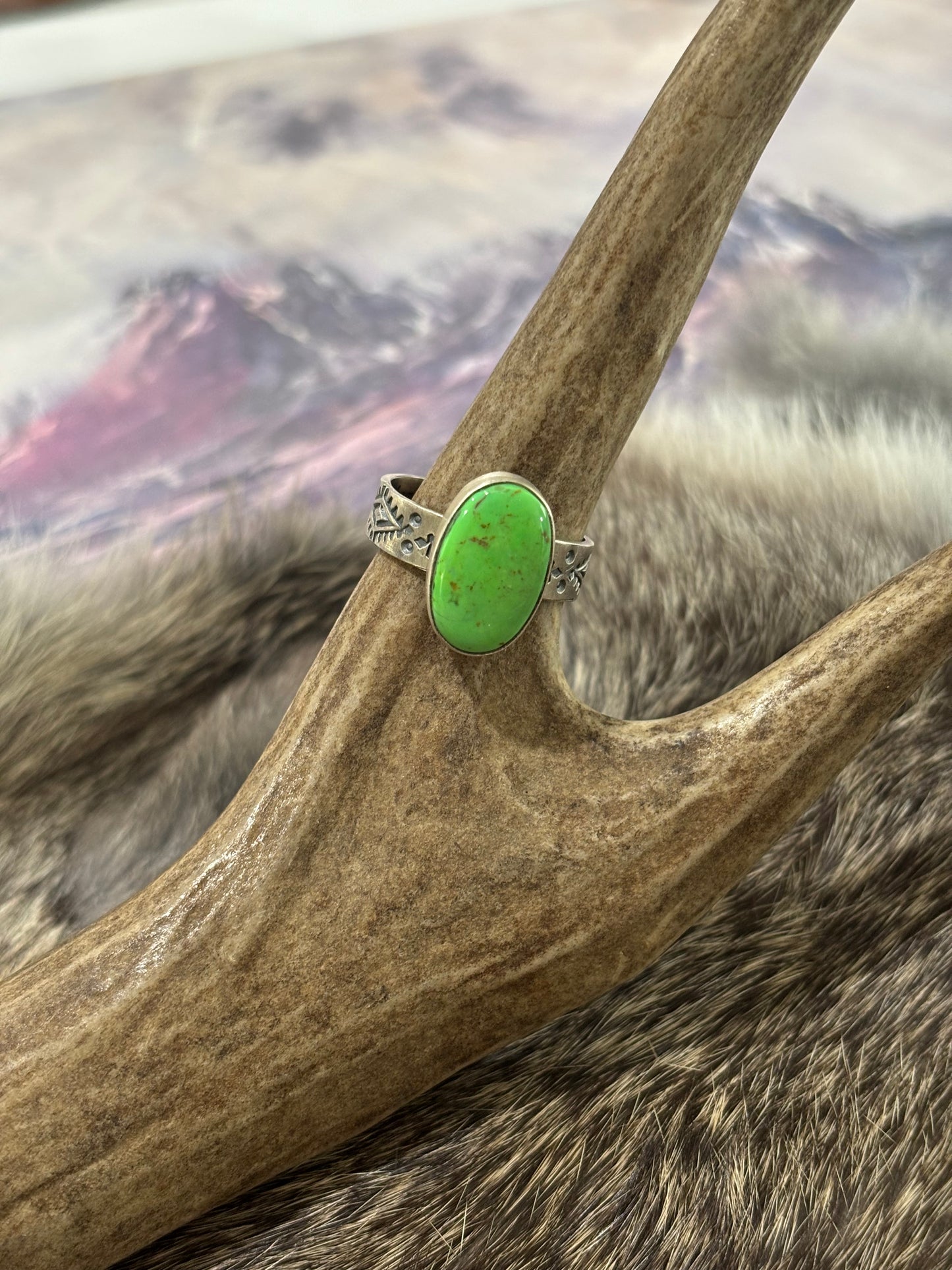 Green Mojave Ring-Adjustable
