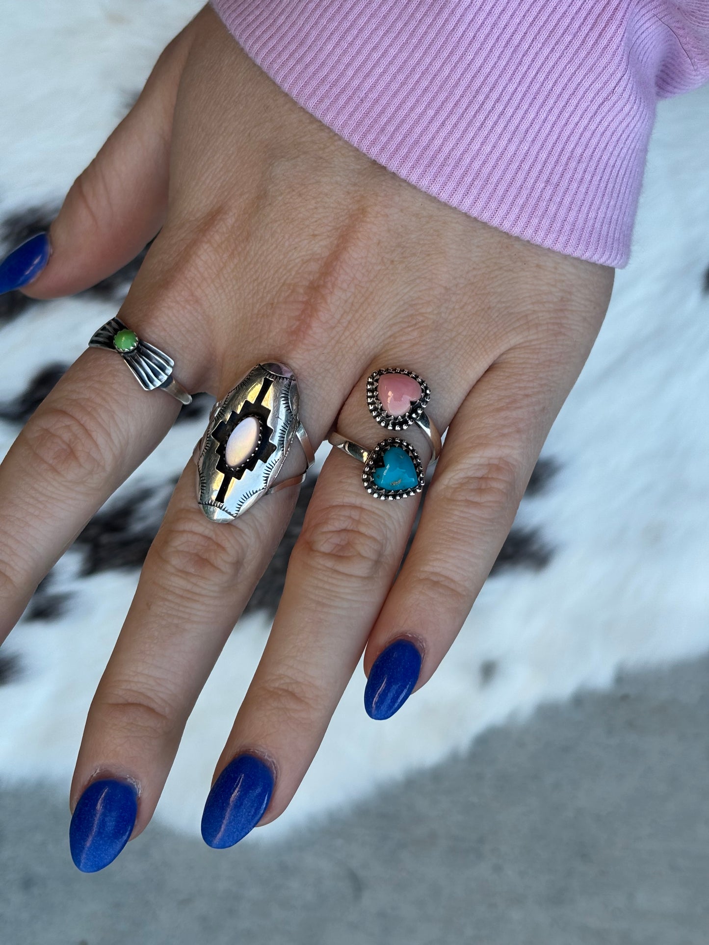 Double Hearts Bypass Ring