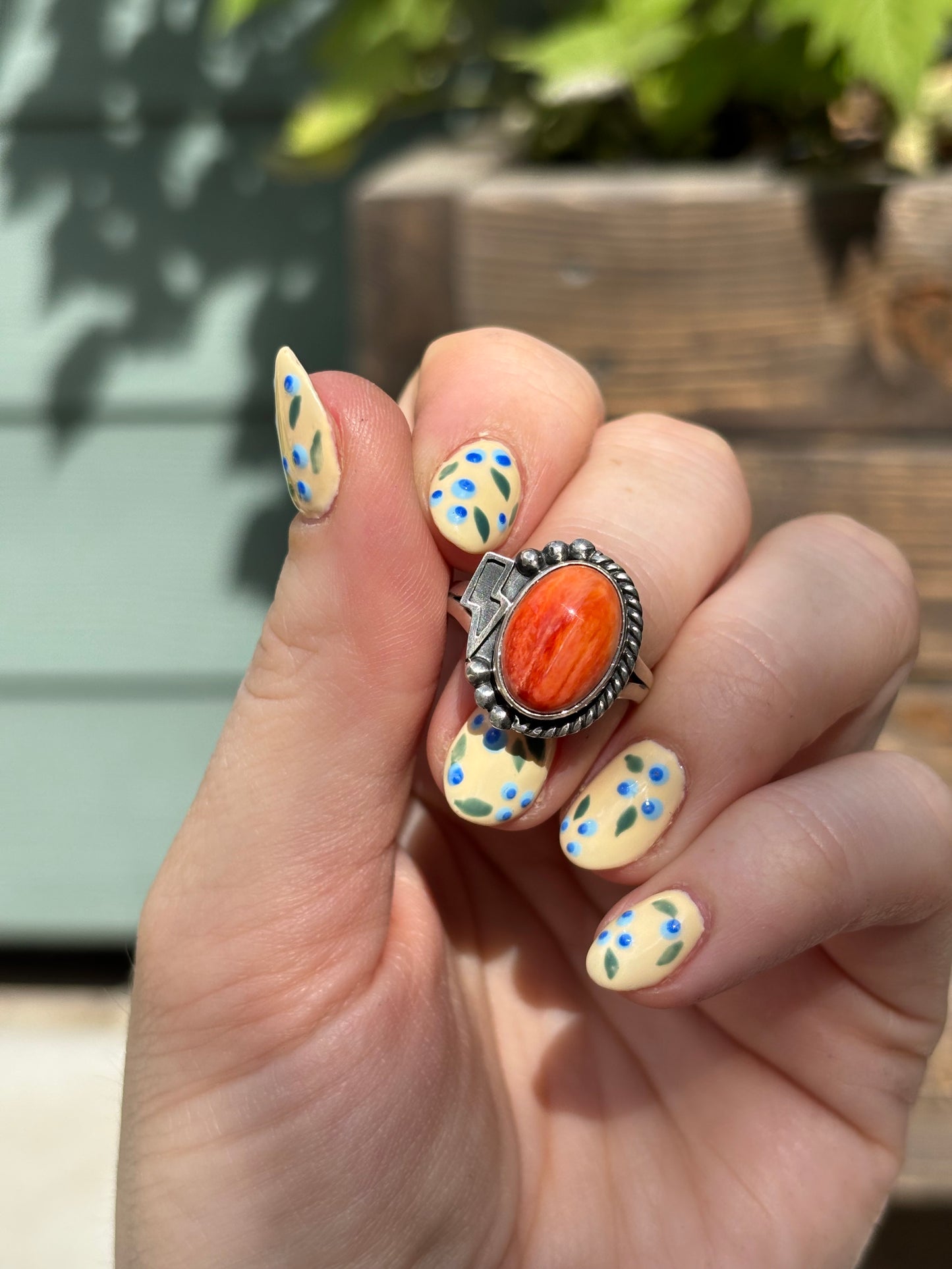 Orange Bolt Ring- 9