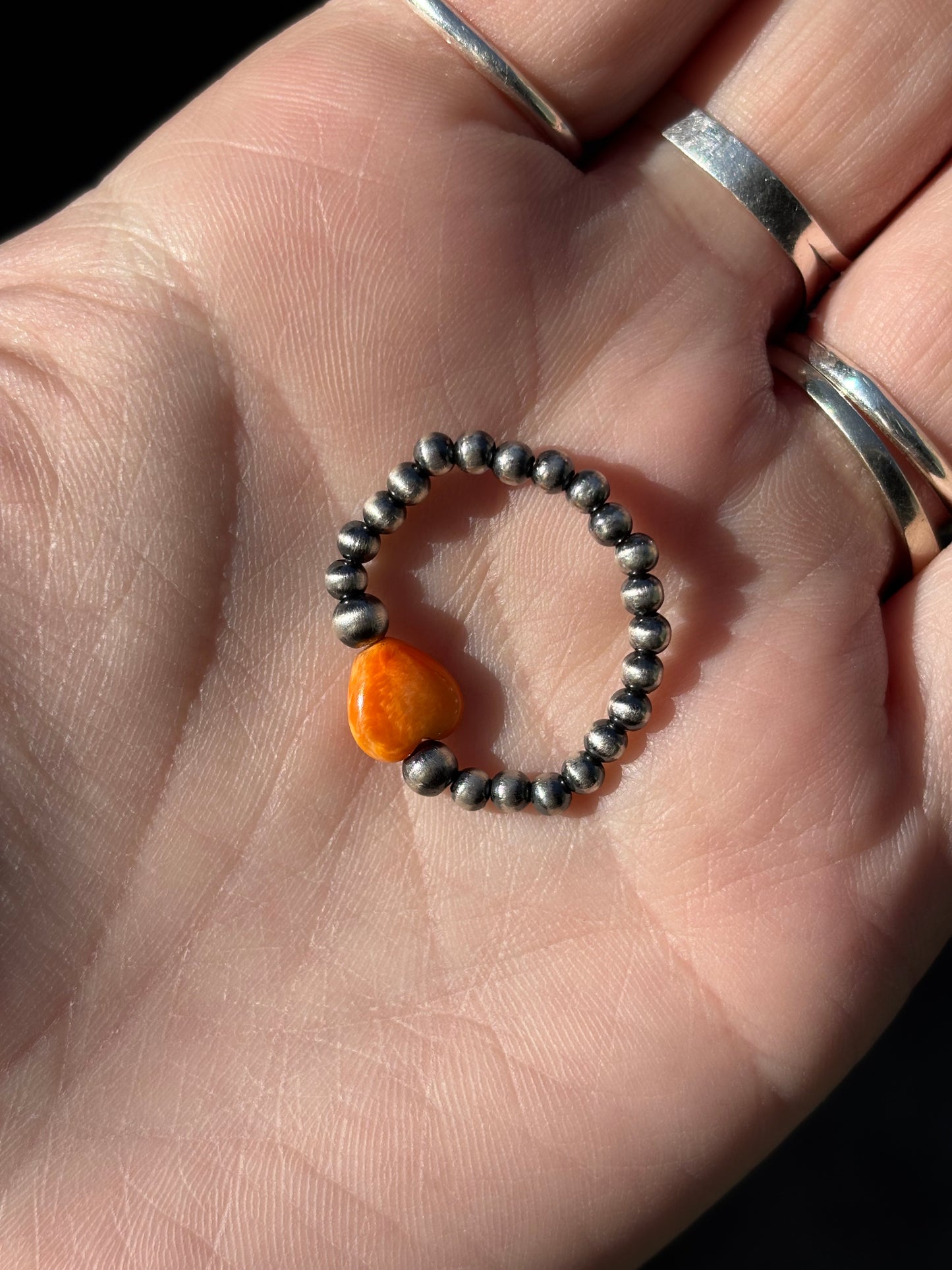 Stretchy Sterling Pearl Ring