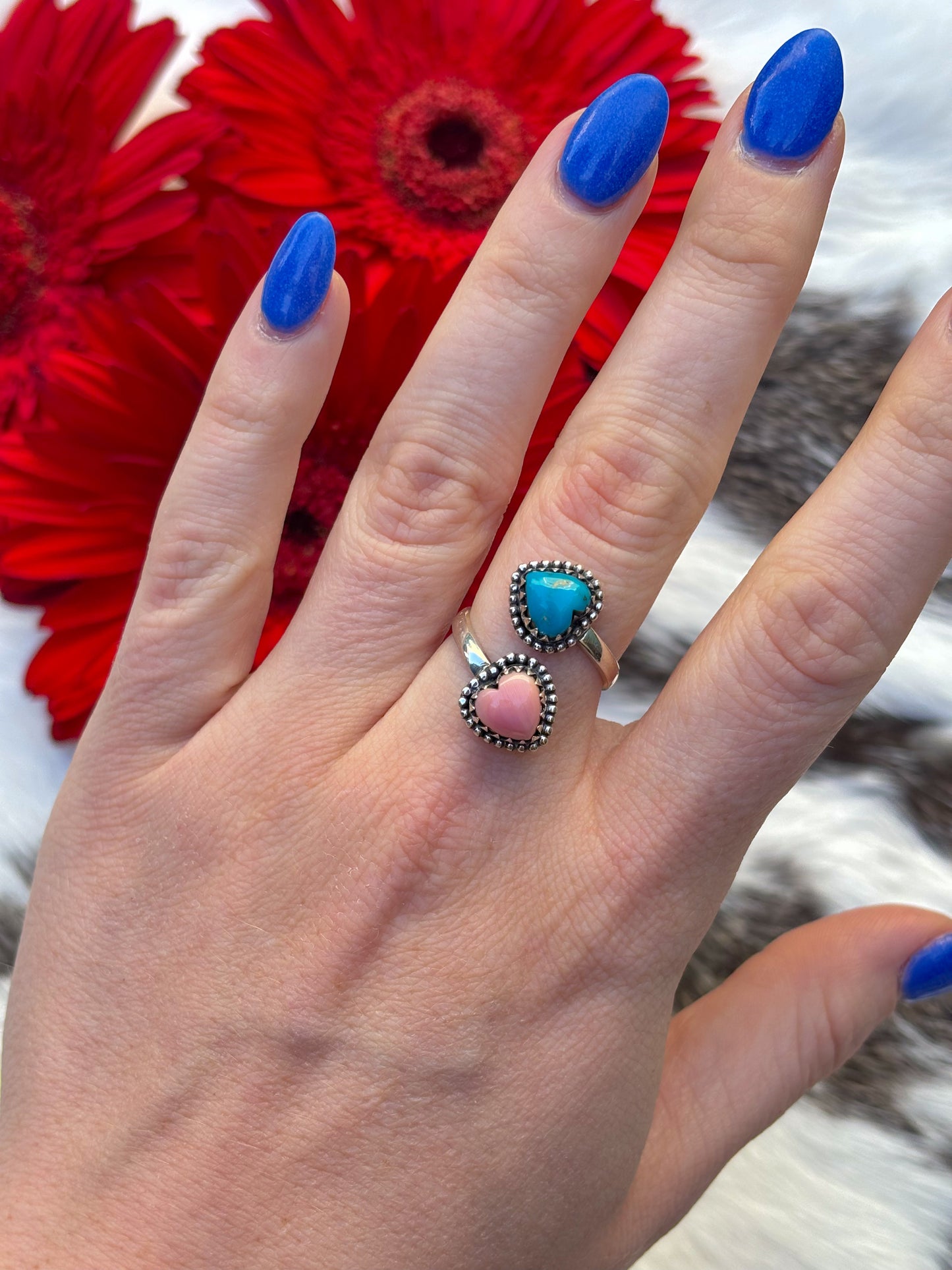 Double Hearts Bypass Ring