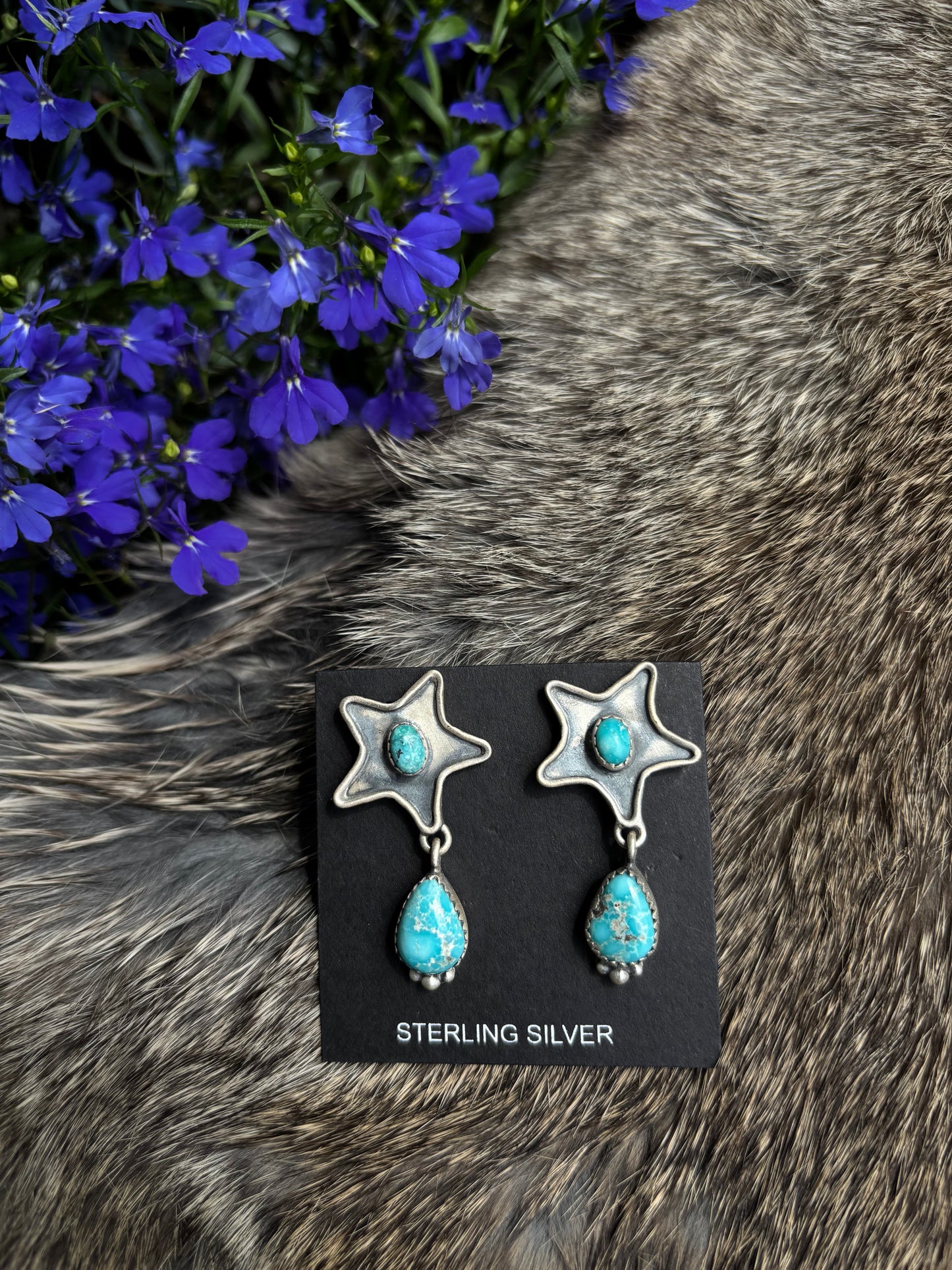 Star Earrings- White Water