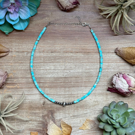 Variscite Heishi Necklace – 14" Best seller