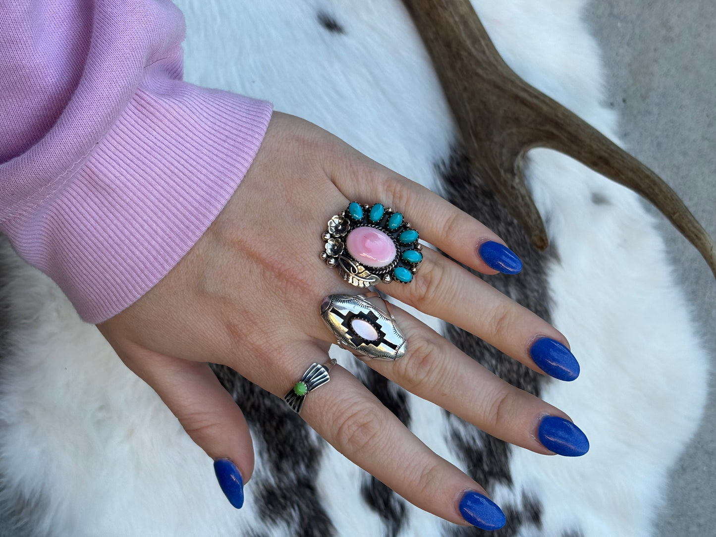 Pink & Turquoise Cluster- 7.5