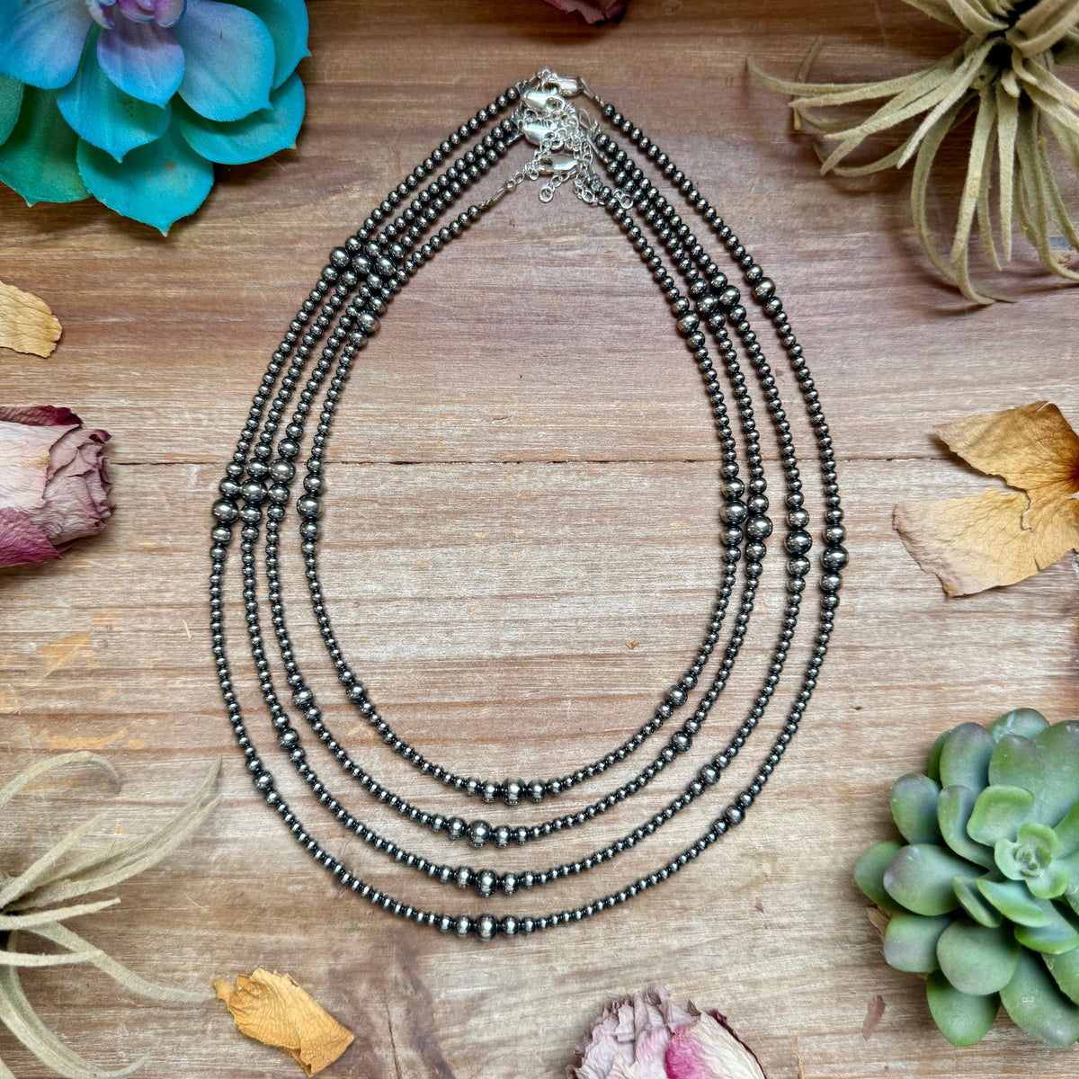 3mm 16 inch Graduated Sterling Silver Pearl Necklace
