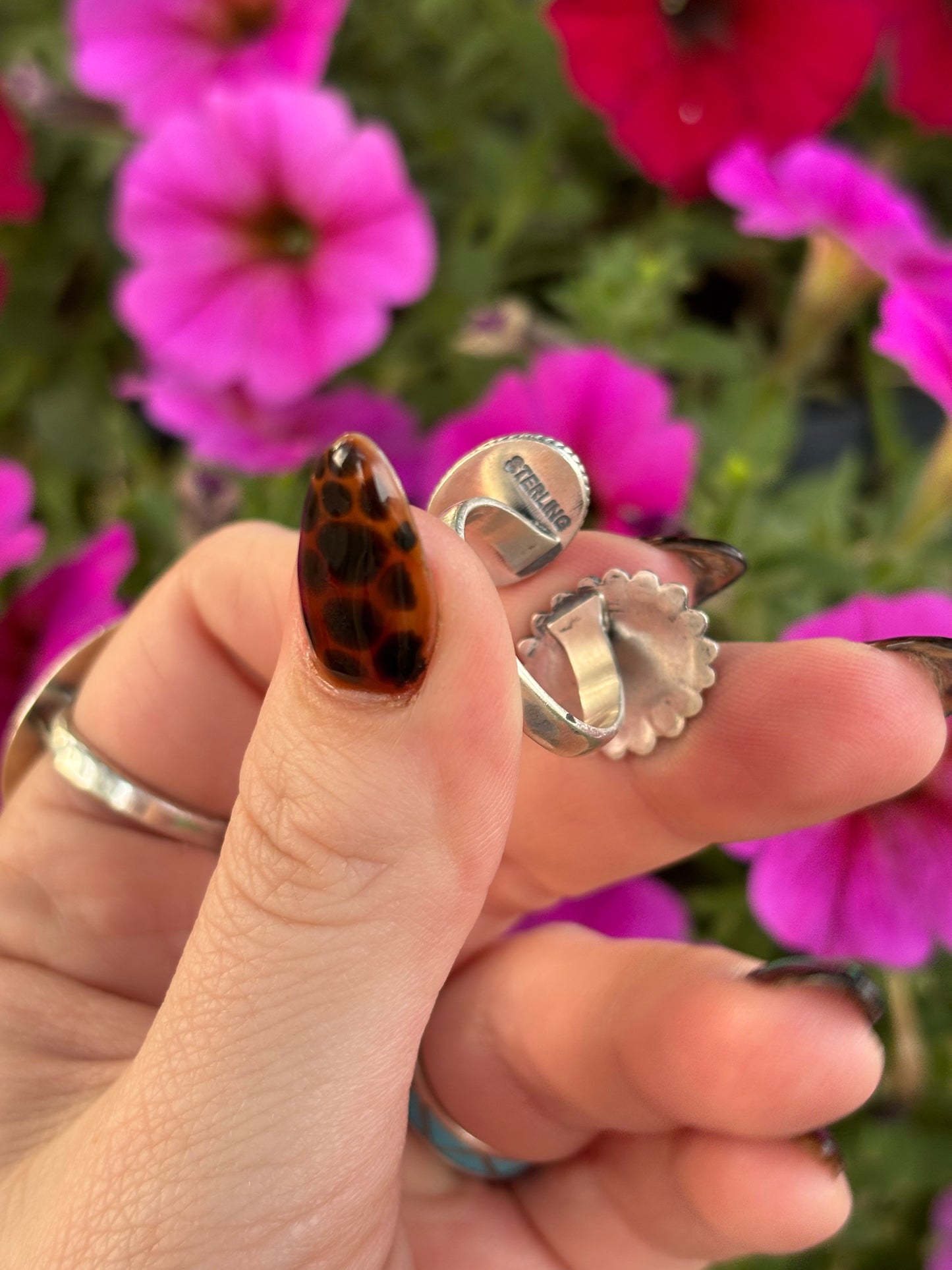 Pink Concho Ring-Adj.