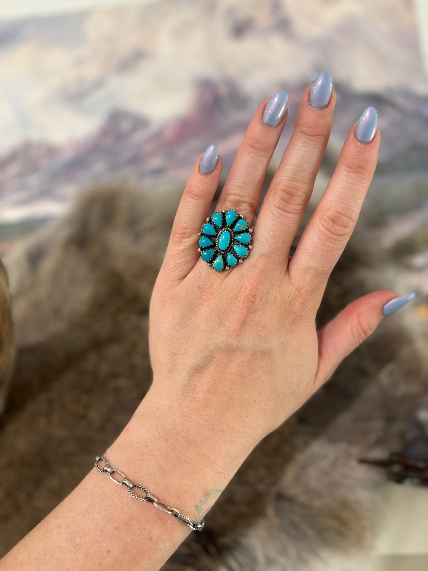 Blue Cluster Ring-7
