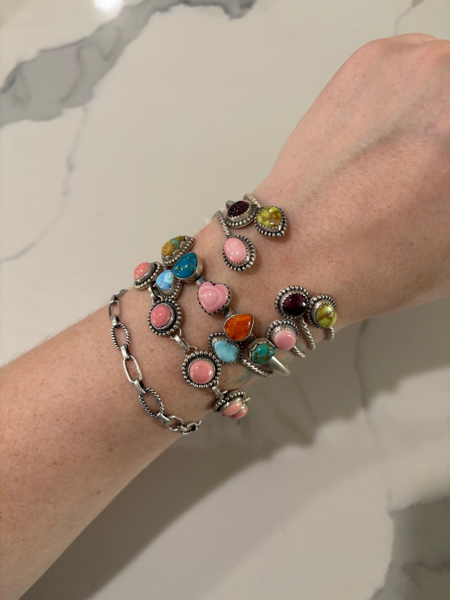 Double Stone Open Cuffs