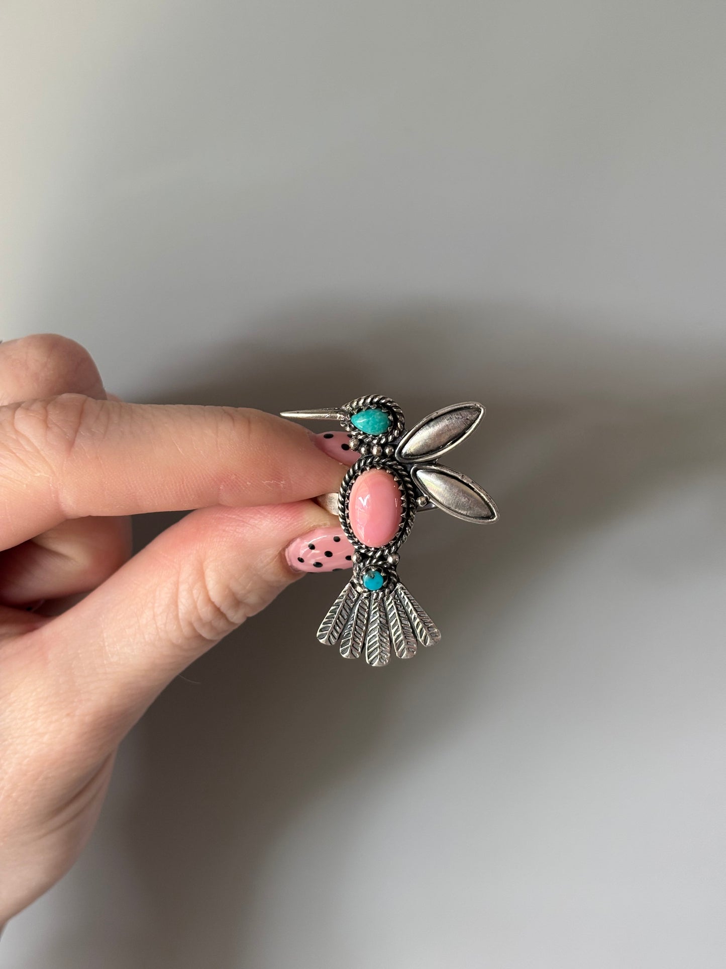 Large Humming Bird Ring-Adj