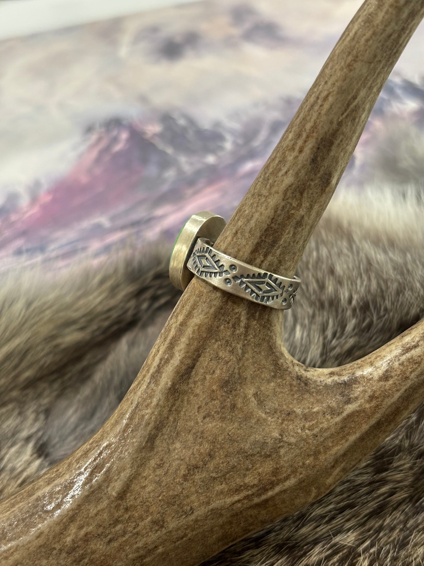 Green Mojave Ring-Adjustable