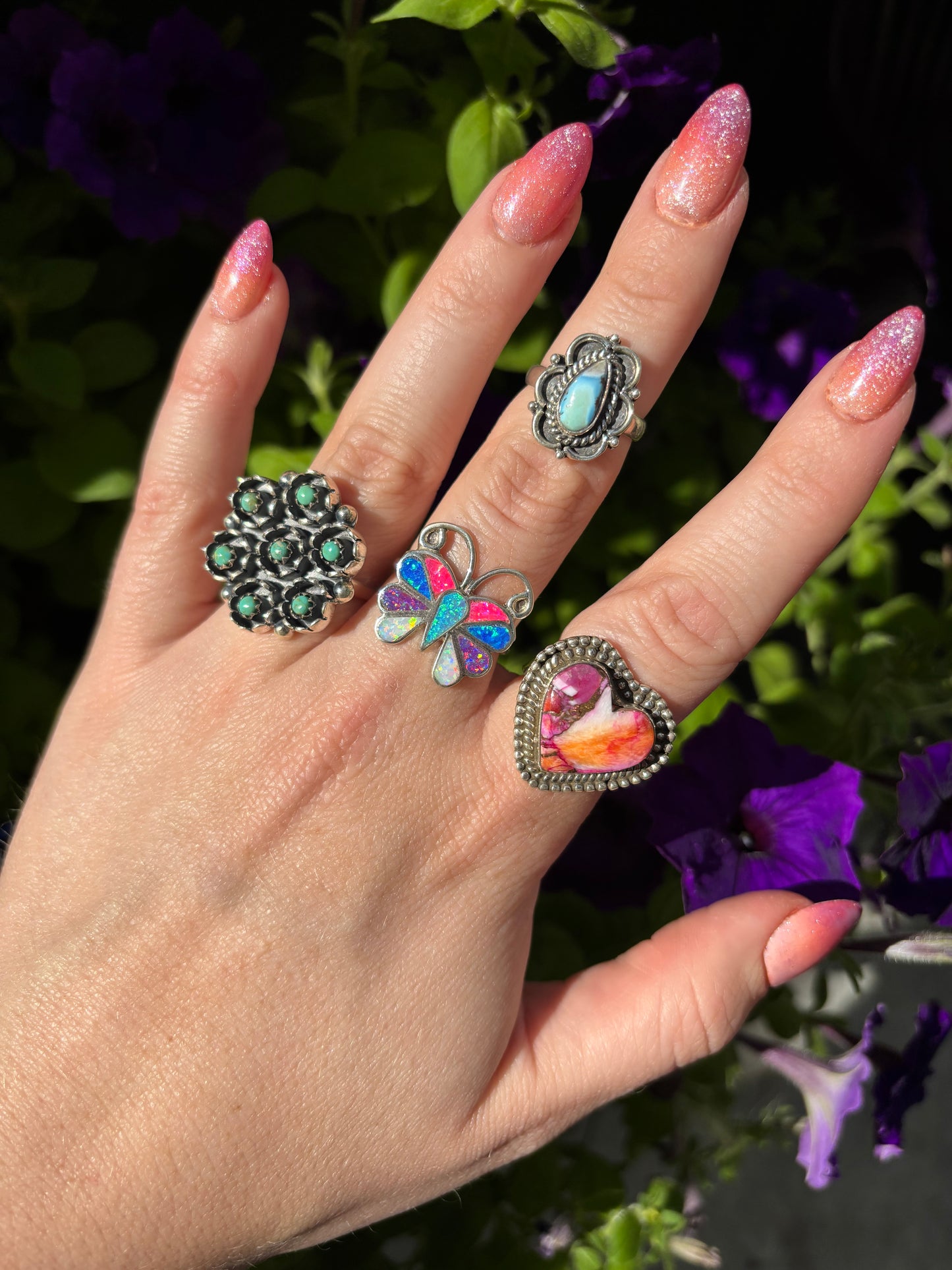 Zuni Opal Butterfly Ring- 10.5
